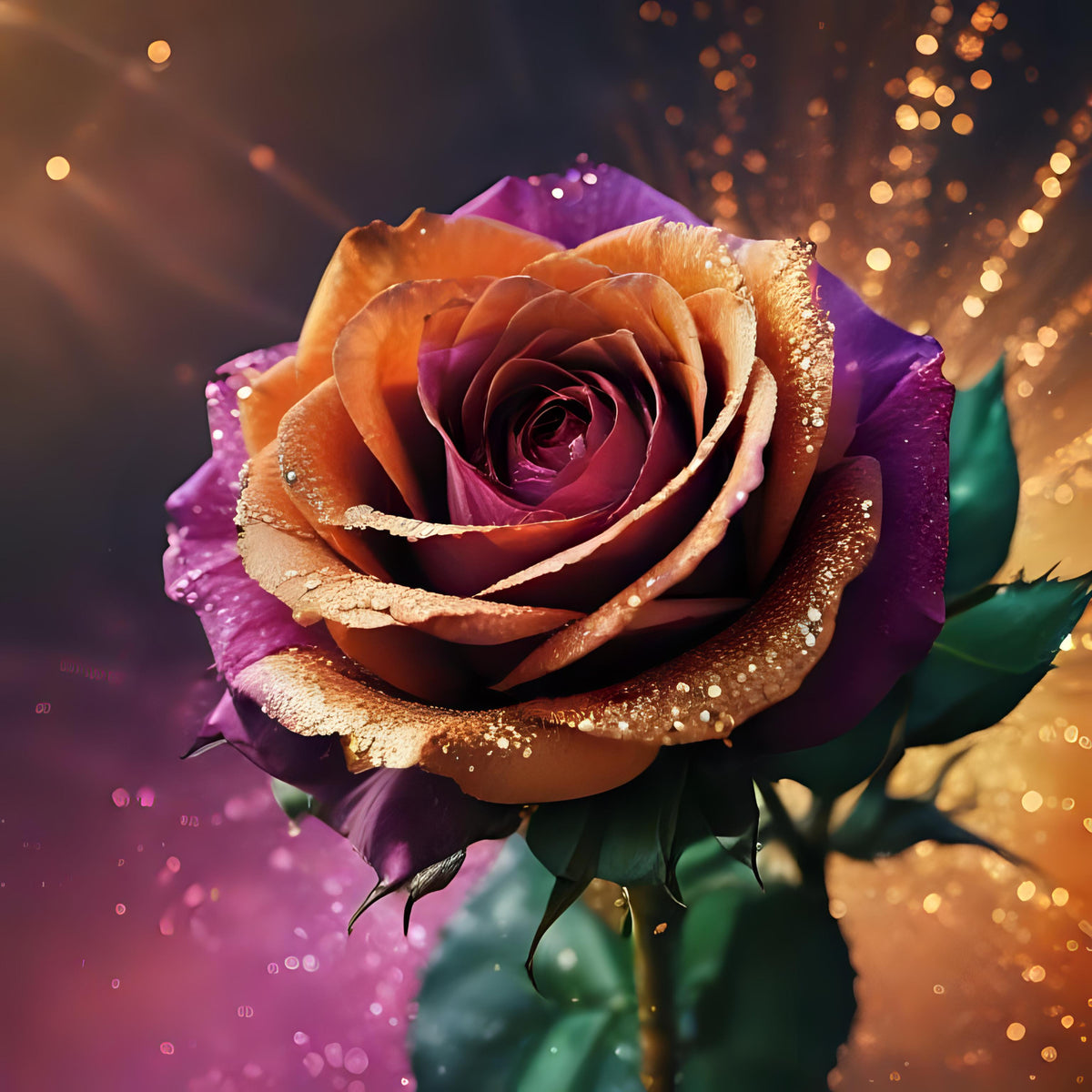 Diamond Painting Set Colorful Rose mit glitzernden AB-Steinen und leuchtenden Farbakzenten für funkelnde Blumenkunst