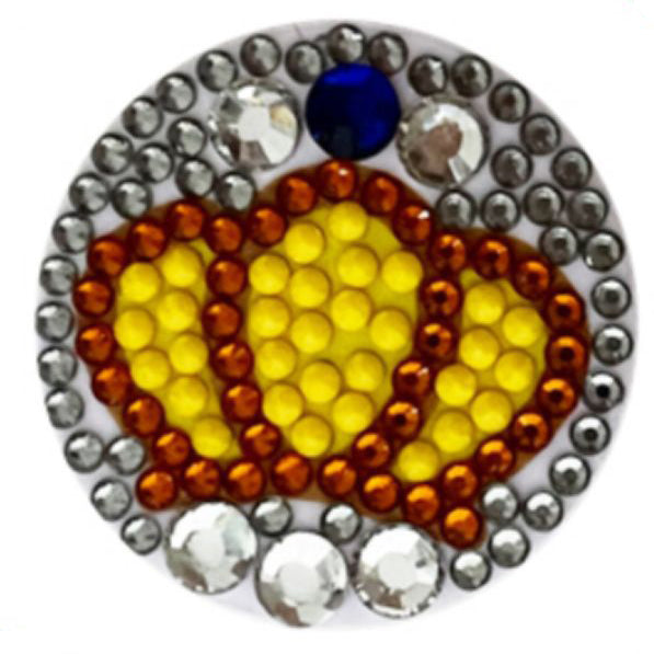 Diamond Painting Pop-Griff mit Kronen-Motiv aus bunten Glitzersteinen als DIY-Zubehör für das Smartphone