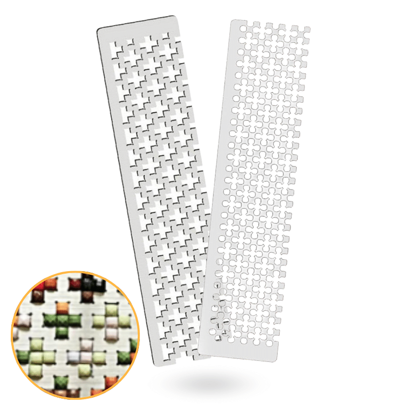 Edelstahl Steinschablone für Diamond Painting, erhältlich für eckige und runde Steine zum präzisen Setzen der Diamanten.