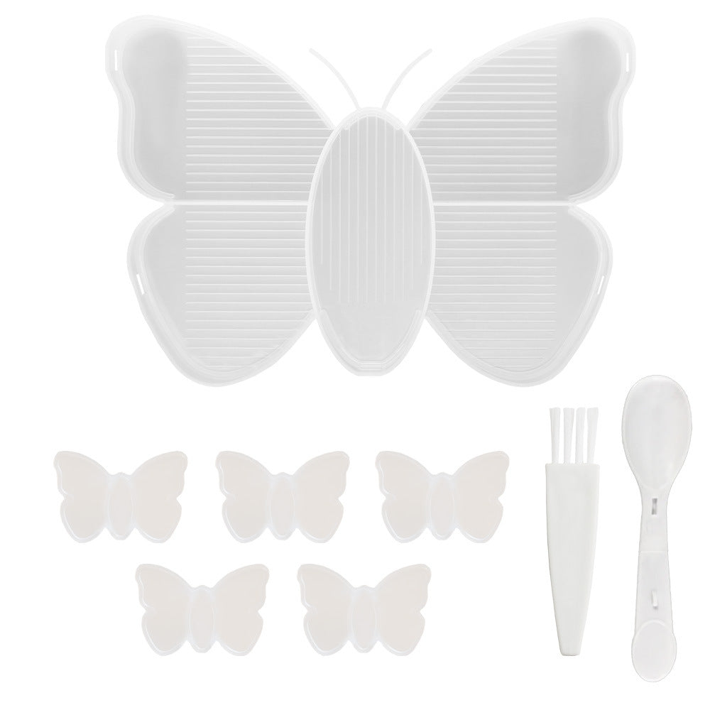 Diamond Painting Zubehör Set mit Schmetterling-Schiffchen, Ablagefächern, Pinsel und Löffel für Diamanten