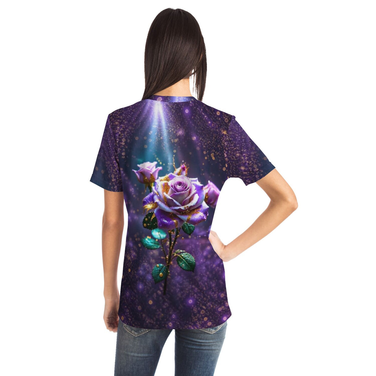 Dreamer T-Shirt Amethystrose mit magischem Rosen-Motiv, inspiriert durch Diamond Painting und Malen nach Zahlen Designs