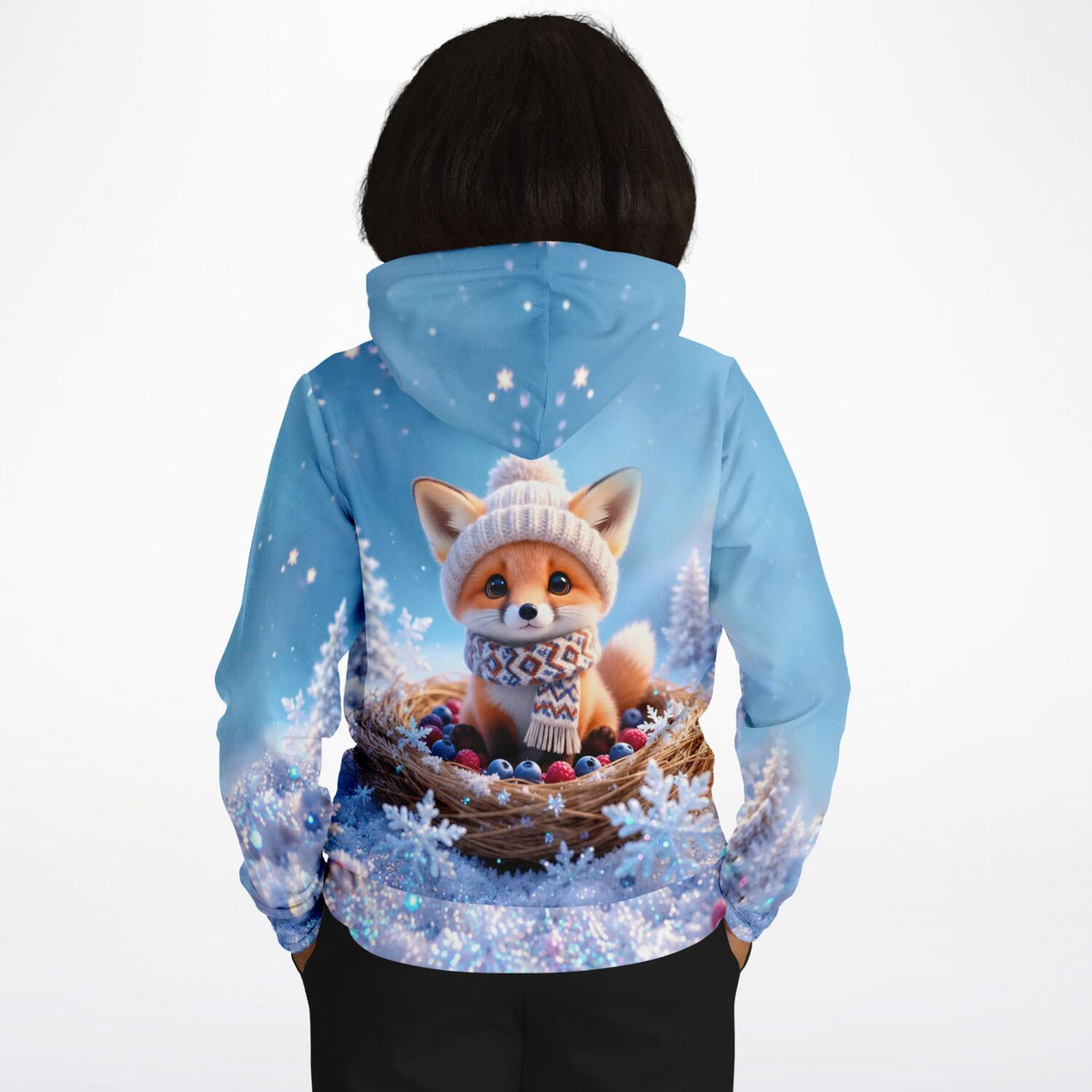 Hoodie mit süßem Fuchs-Motiv im Winter-Design, ideal für Fans von Diamond Painting und Malen nach Zahlen Kunstwerken
