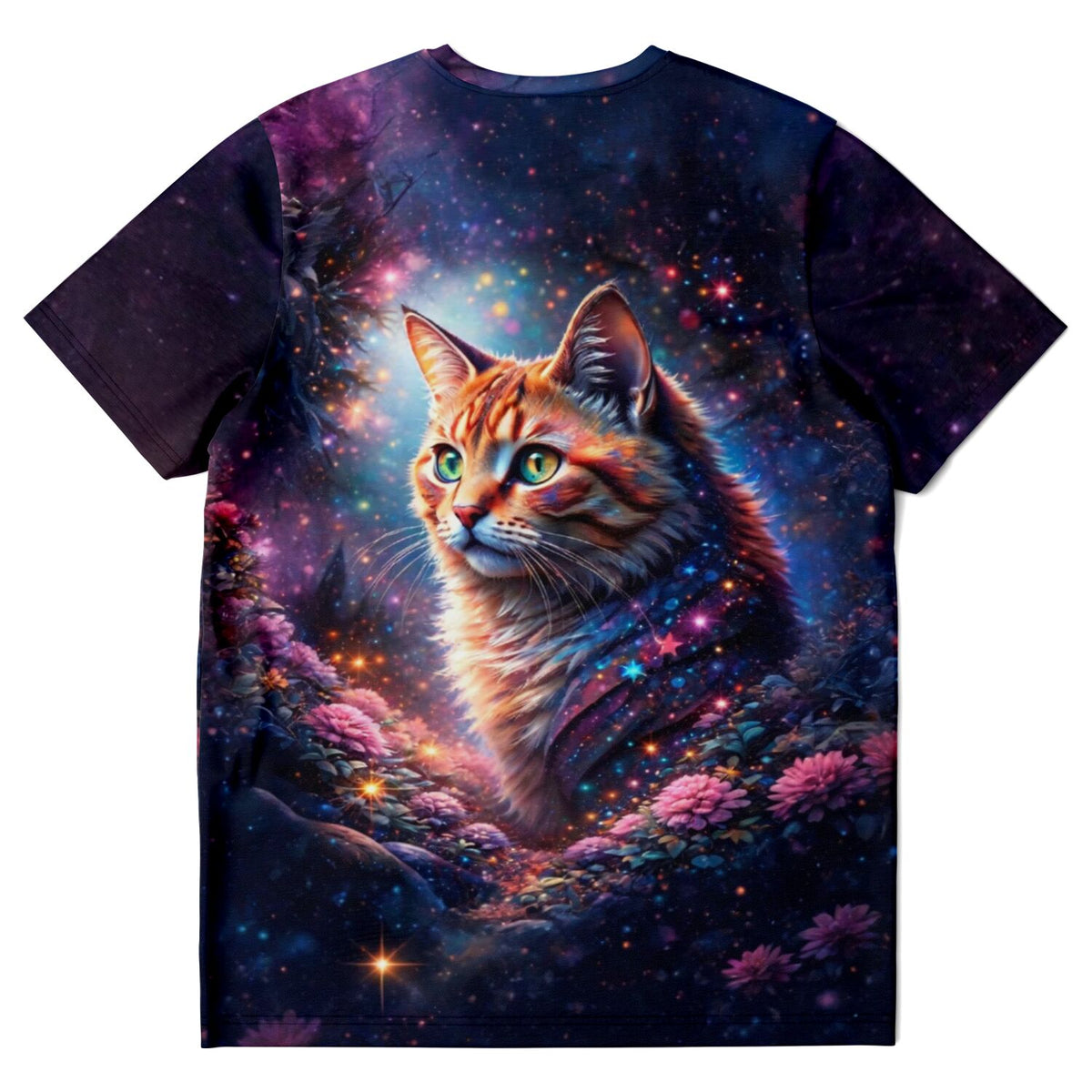 T-Shirt mit Sternenpfote Katze Motiv, ideal als Inspiration für Diamond Painting oder Malen nach Zahlen für Erwachsene.