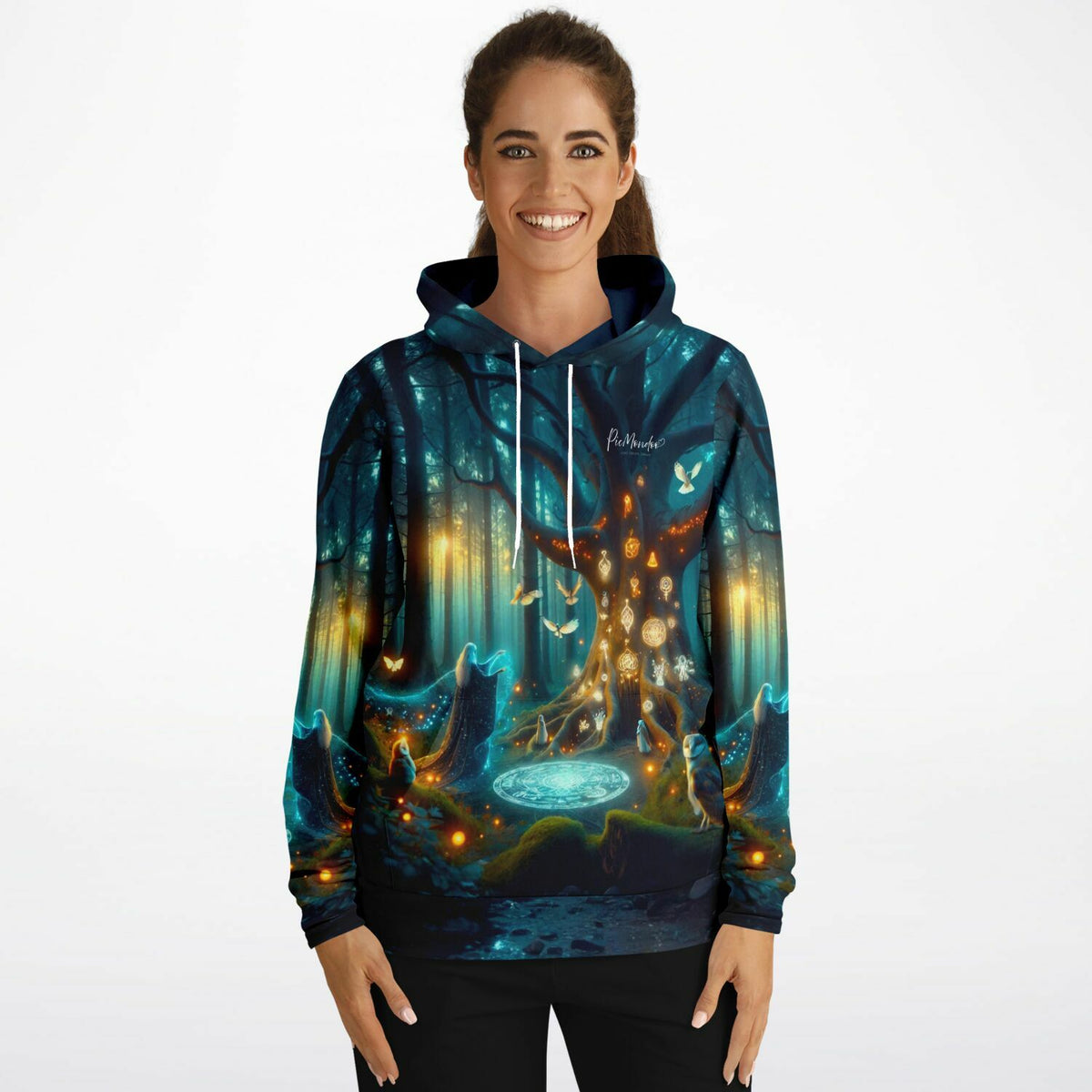 Dreamer Hoodie Hexennacht mit magischem Wald-Design, passend für Fans von Diamond Painting und Kunstmotiven.