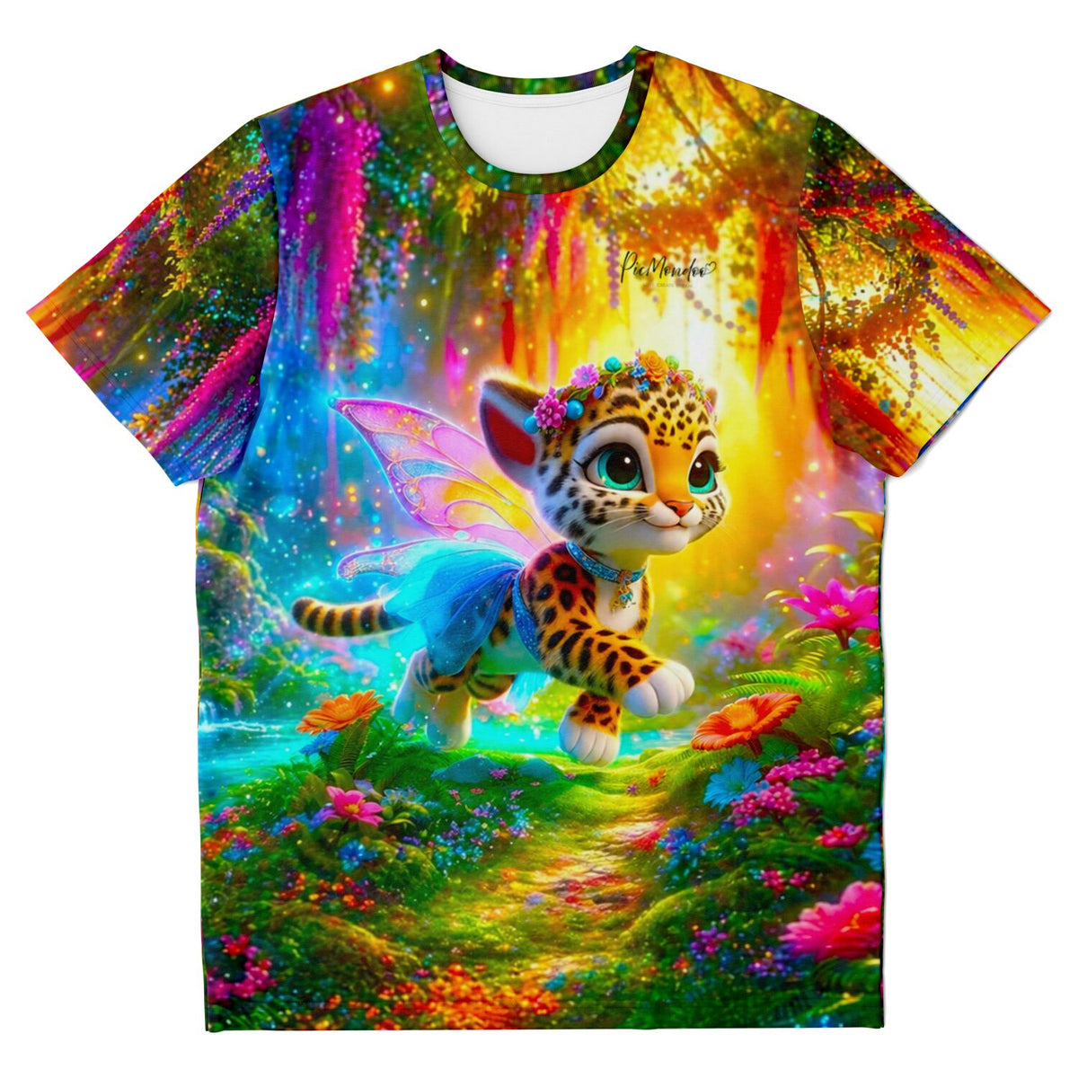 T-Shirt mit Finja der kleinen Tigerfee als buntes Motiv im Stil von Diamond Painting und Malen nach Zahlen Kunst