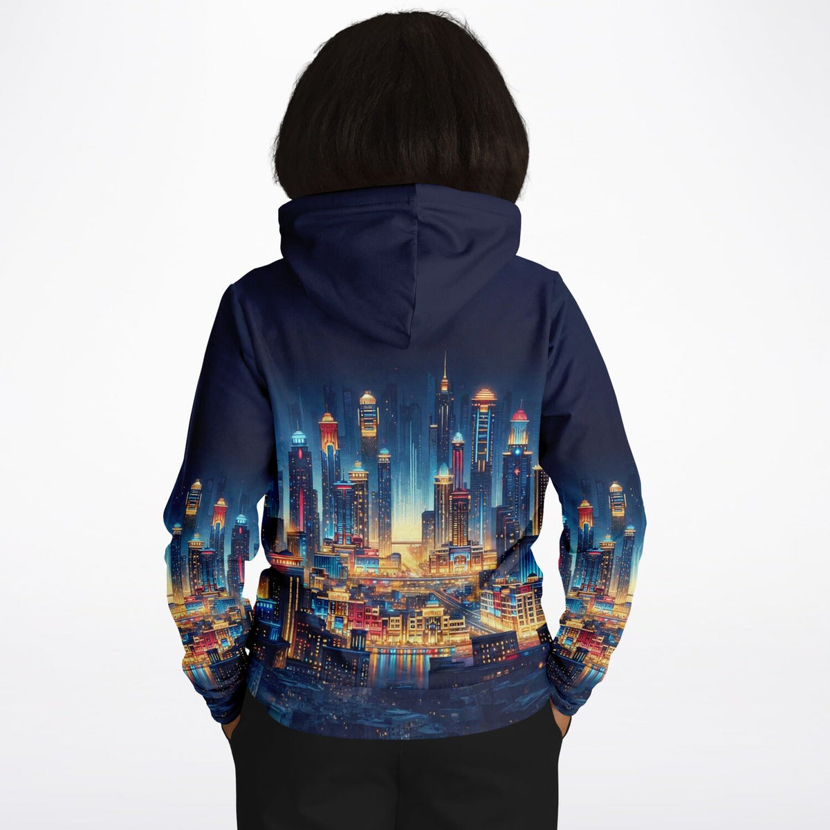 Dreamer Hoodie mit Stadt der Lichter Motiv, ideal passend zu Diamond Painting oder Malen nach Zahlen Stadt-Motiven.