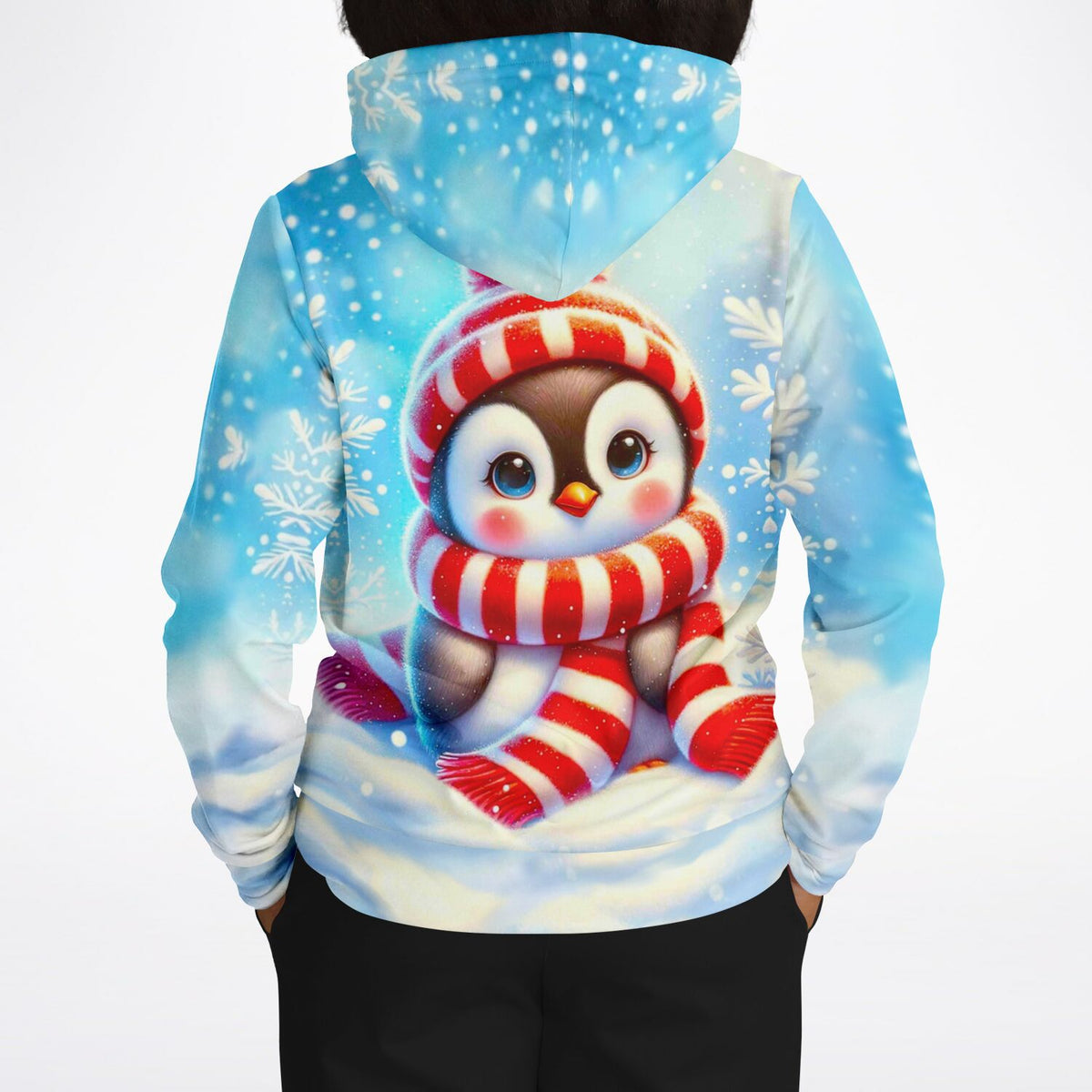Dreamer Hoodie mit niedlichem Pinguin Pixie Motiv, ideal als winterliches Diamond Painting oder Malen nach Zahlen Design.
