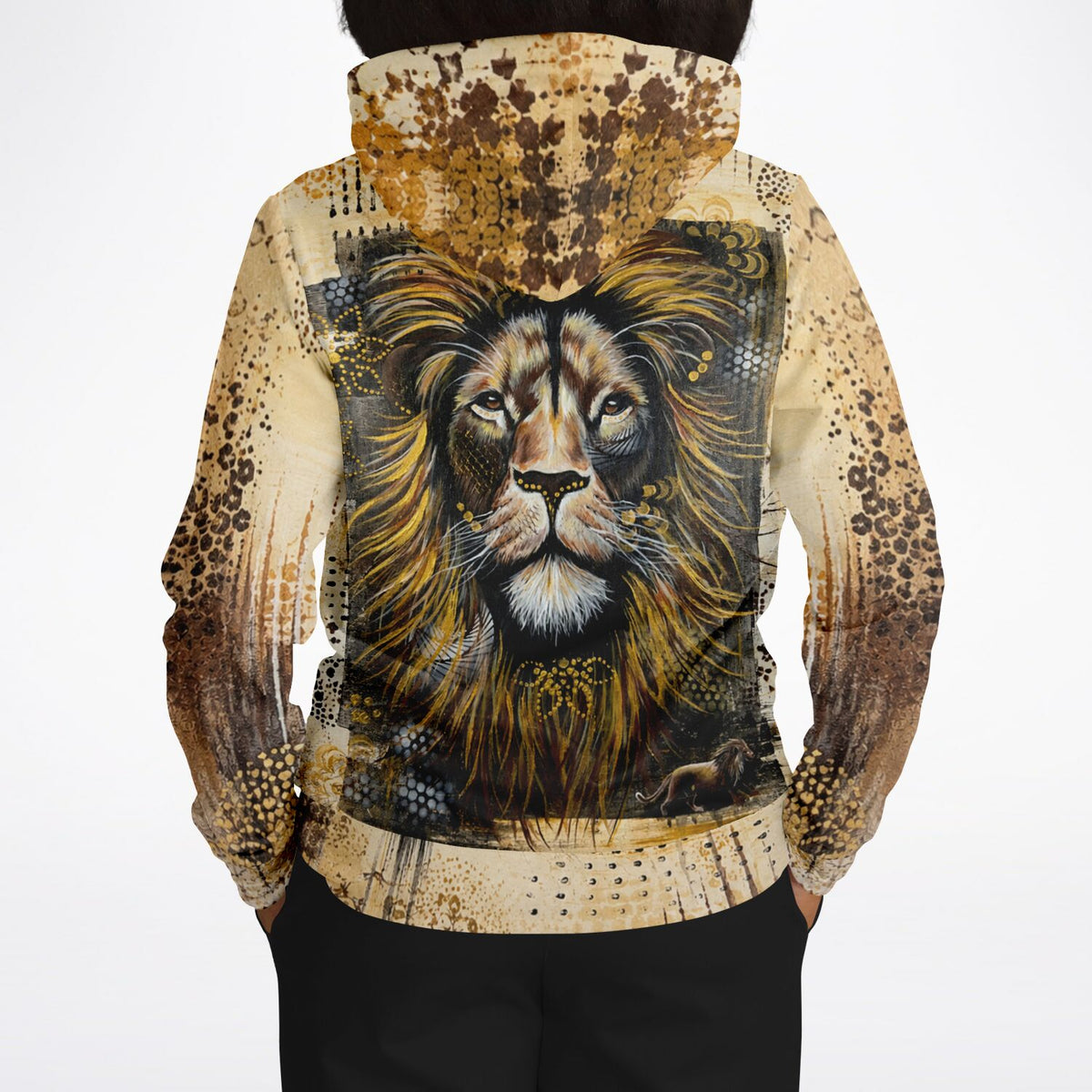 Dreamer Hoodie Erbe des Feuers mit artistichem Löwen Motiv, passend im Stil zu Malen nach Zahlen Kunstwerken.