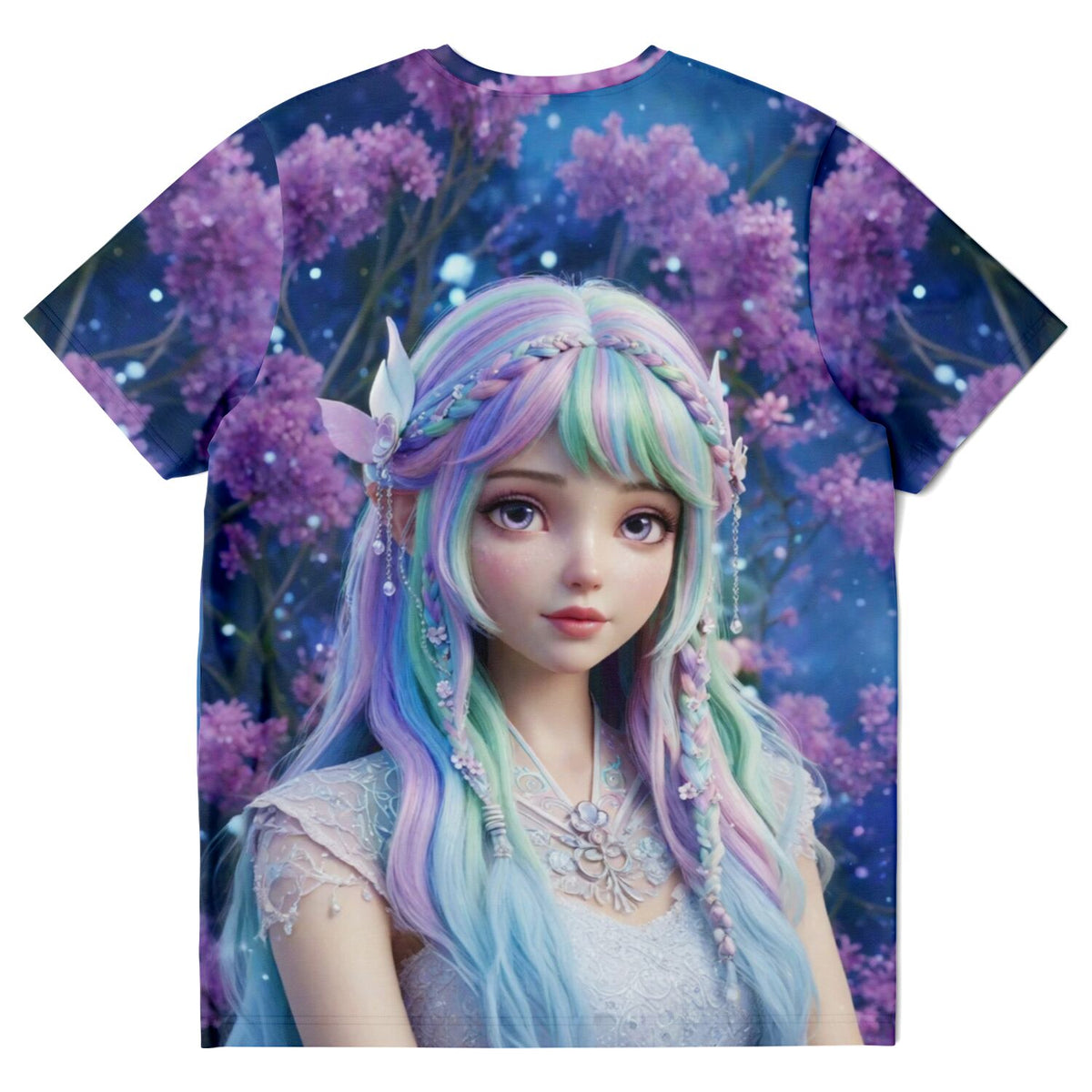 T-Shirt mit Feenprinzessin Elara im Fantasy-Design, inspiriert von Diamond Painting und Malen nach Zahlen Motiven