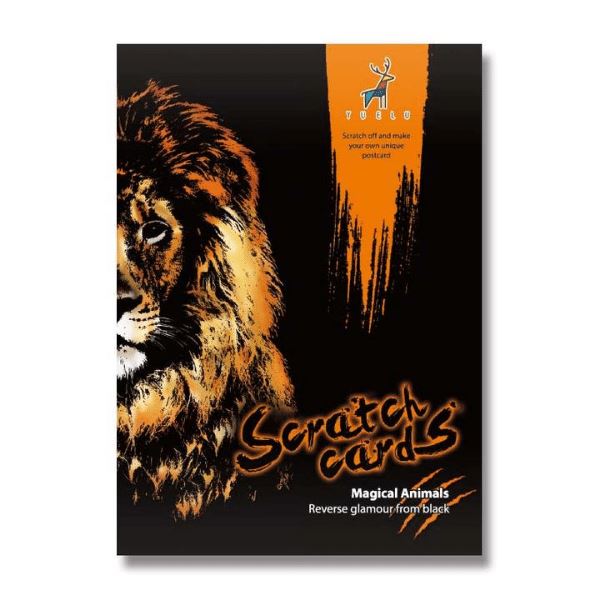 Scratch Painting Set mit Löwen-Motiv für kreative DIY-Kunstwerke und handgefertigte Postkarten