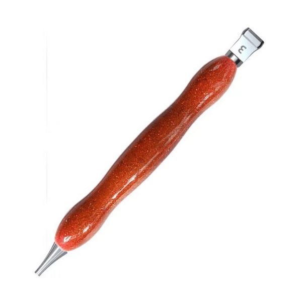 Ergonomischer Diamond Painting Stift Farbenspiel in orange glitzerndem Design als hochwertiges Zubehör für D.I.Y.