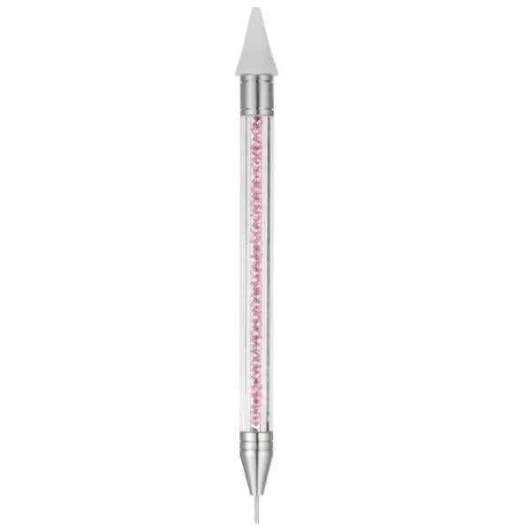 Rosa Diamond Painting Glitzerstift als hochwertiges Zubehör für präzises Setzen der 5D Diamanten auf der Leinwand.
