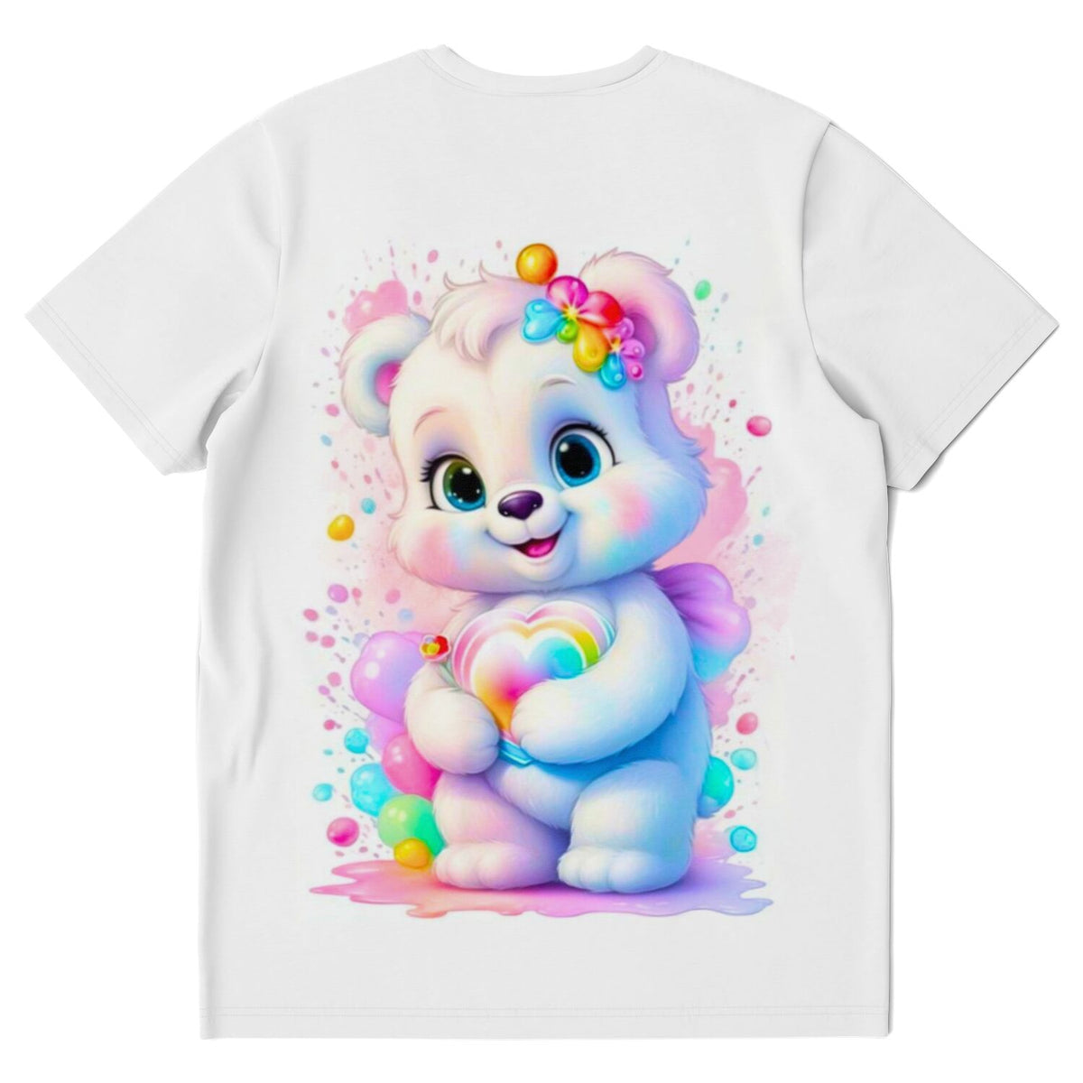 Weißes T-Shirt mit süßer Herzensbärchen-Grafik im Stil beliebter Diamond Painting und Malen nach Zahlen Motive