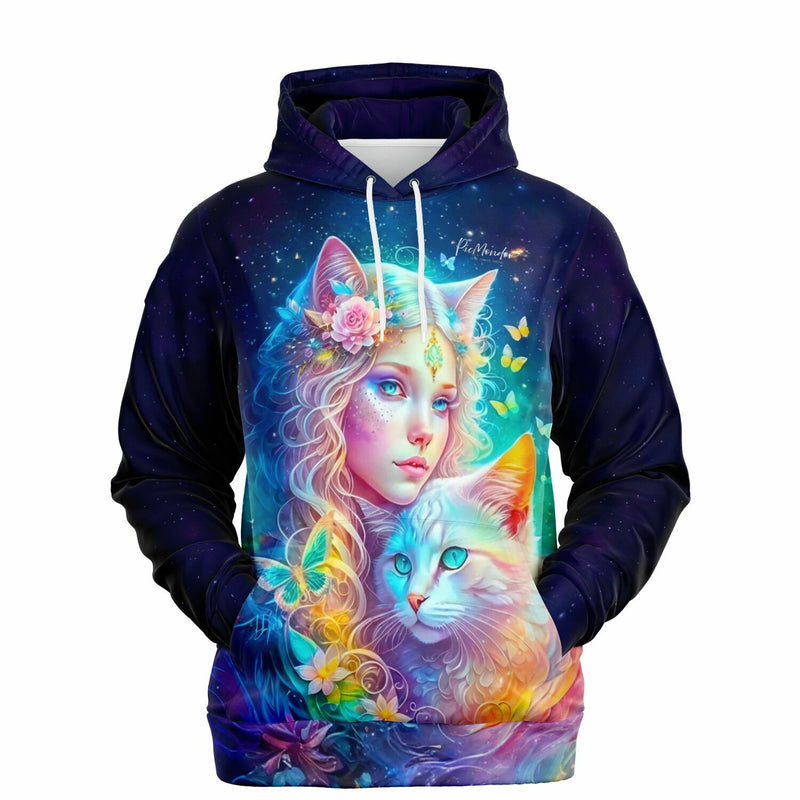 Dreamer Hoodie Katzenelfe mit buntem Fantasy-Motiv, perfekt für Fans von Diamond Painting und Malen nach Zahlen Designs