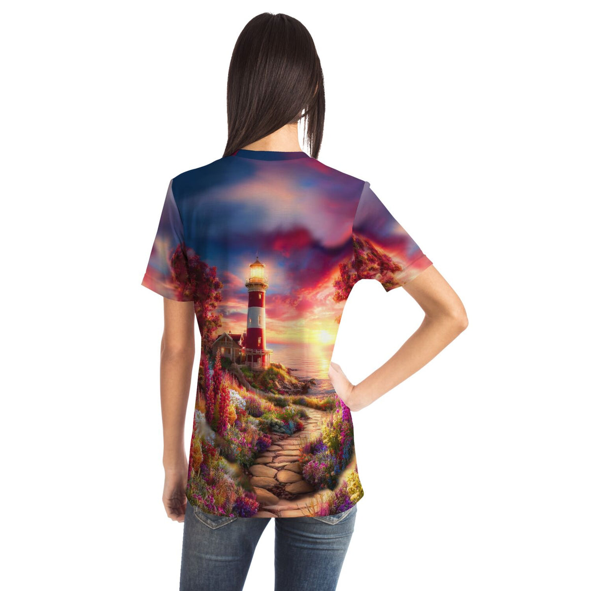 Dreamer T-Shirt mit Leuchtturm-Motiv im Stil von Diamond Painting und Malen nach Zahlen für Erwachsene