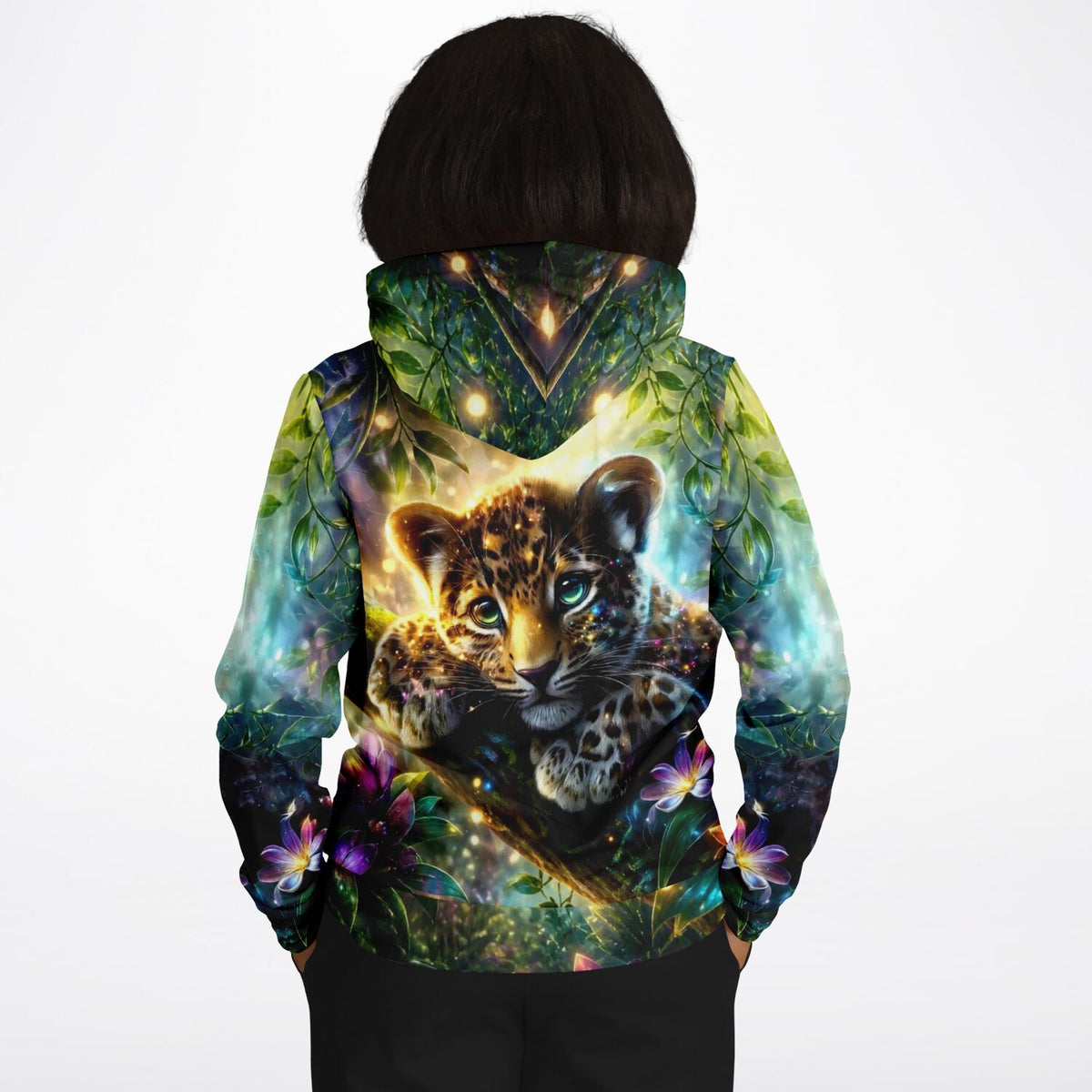 Dreamer Hoodie mit Leoparden-Motiv im Dschungel-Design, ideal für Fans von Diamond Painting und Malen nach Zahlen