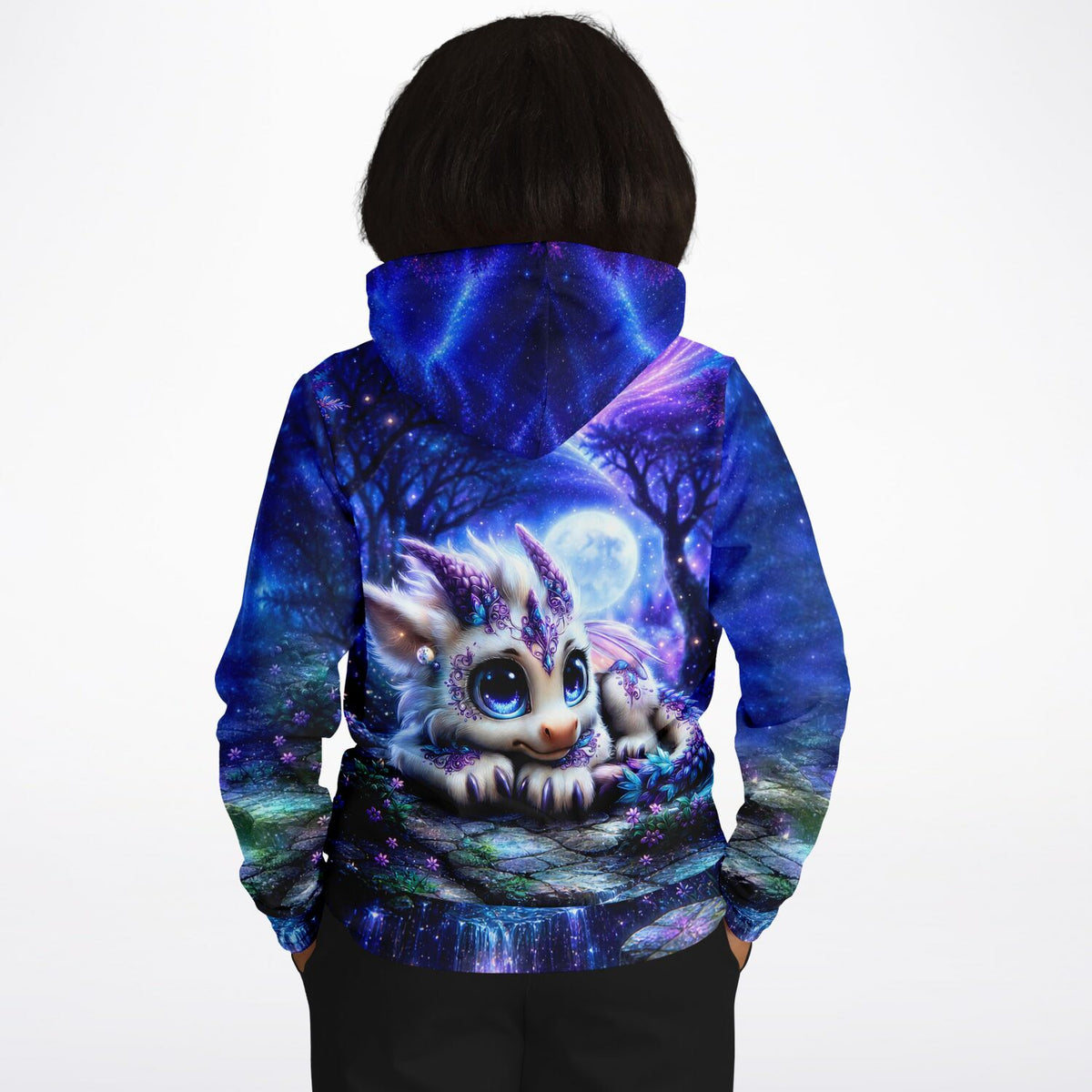 Dreamer Hoodie Lunaris mit süßem Drachen Motiv im Stil faszinierender Diamond Painting Kunst und Malen nach Zahlen Designs