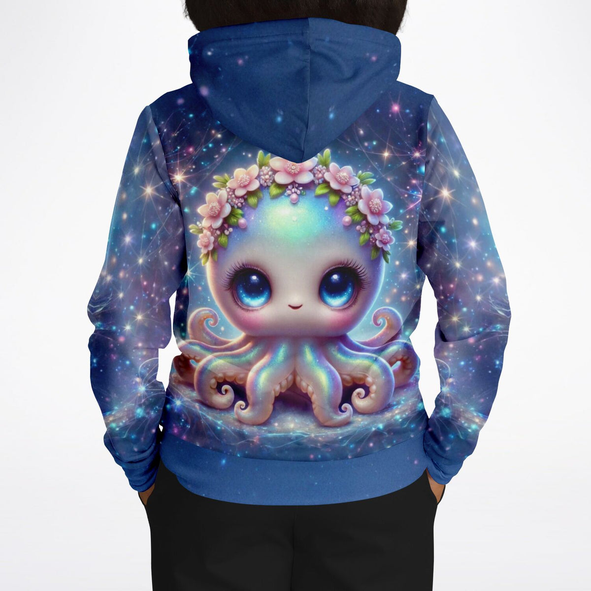 Dreamer Hoodie mit niedlichem Oktopus-Motiv, Fairydust Glitzer-Design inspiriert von Diamond Painting Kunstwerken