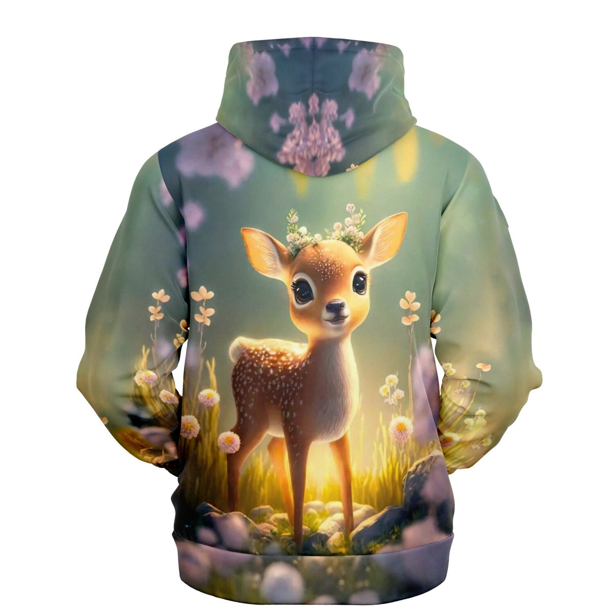 {
  "alt_text": "Dreamer Hoodie mit Rehkitz Anabell Motiv, passend im Stil zu beliebten Diamond Painting und Malen nach Zahle