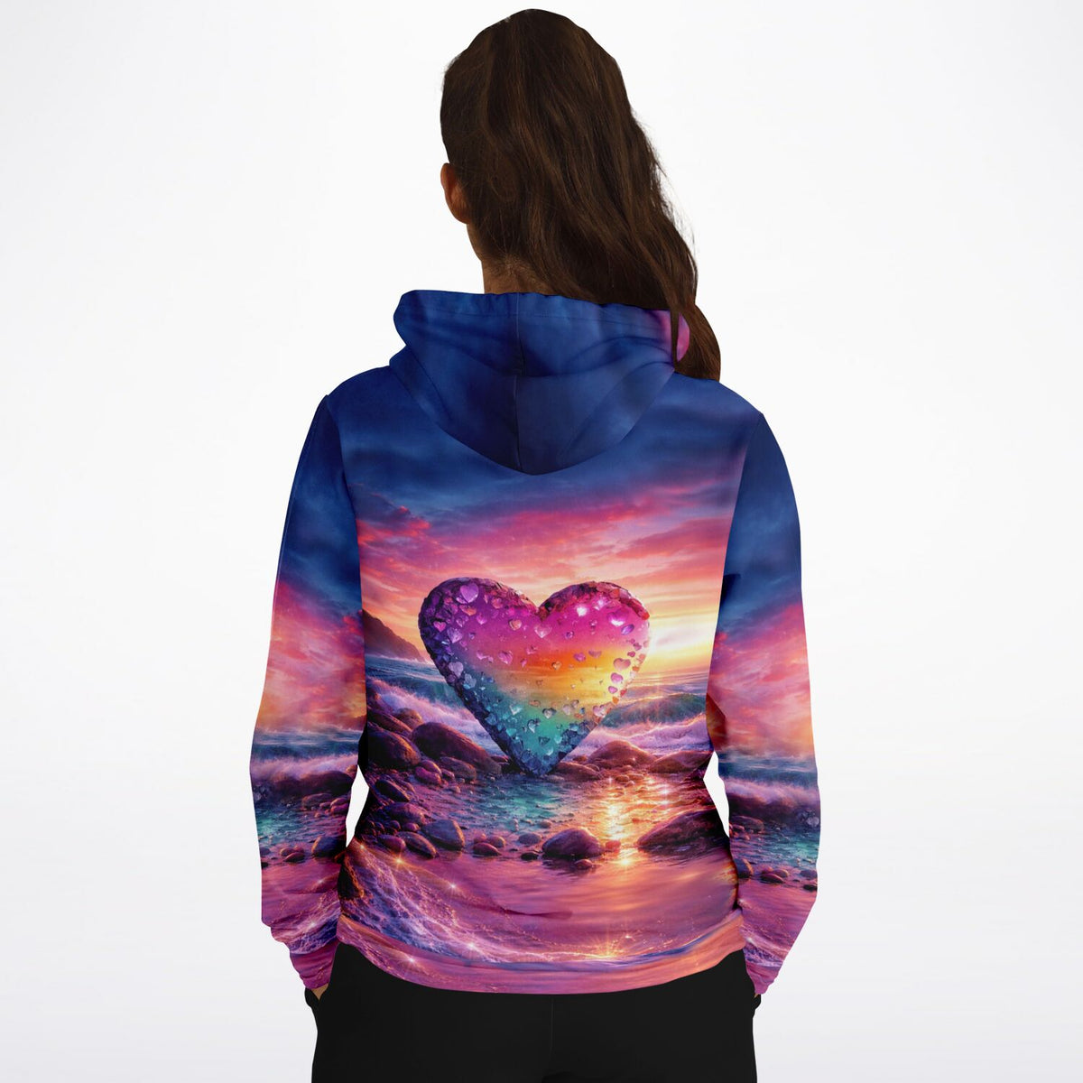 Dreamer Hoodie mit farbenfrohem Diamond Painting Herzmotiv, inspiriert von glitzernden Farben und kreativen Kunstwerken.