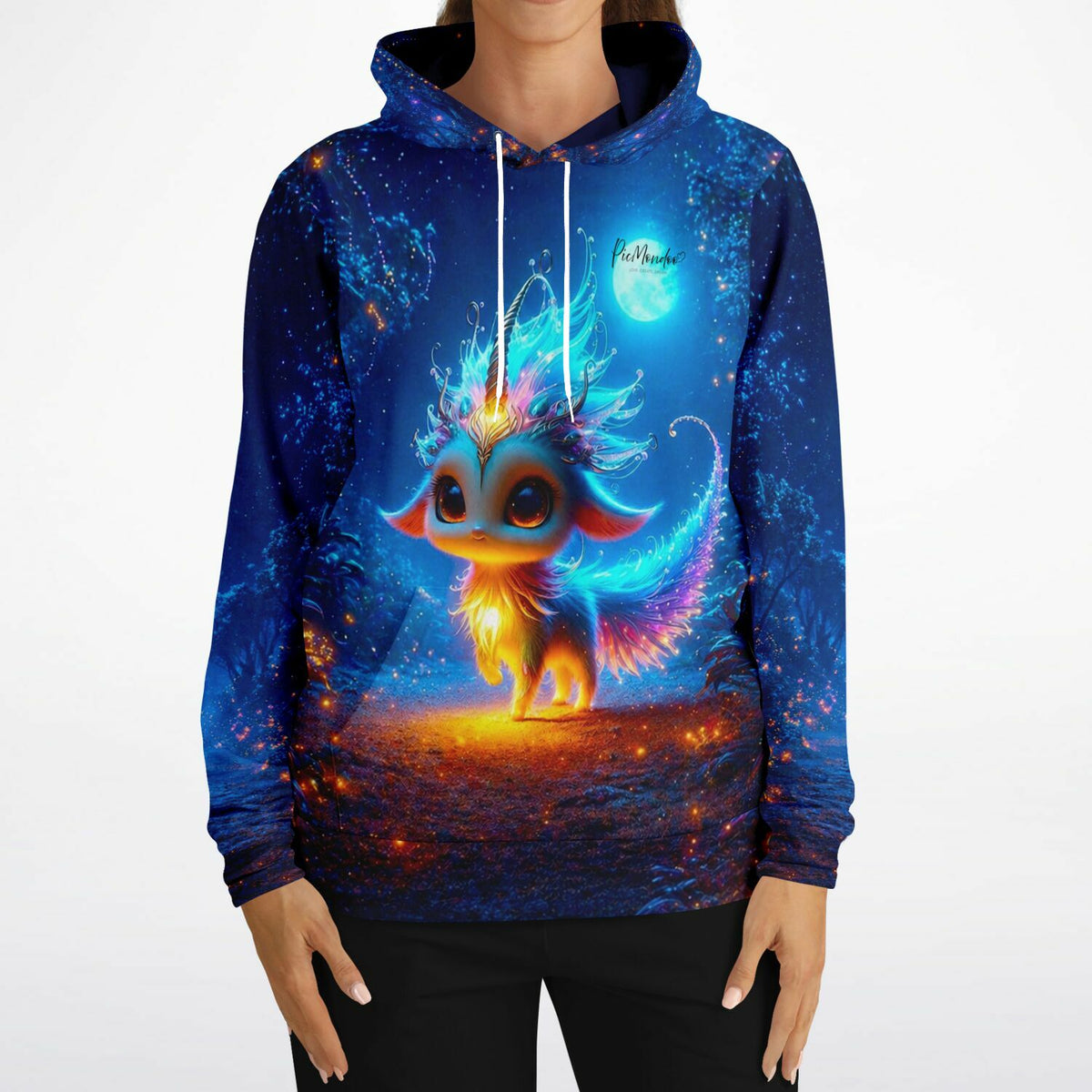 Dreamer Hoodie Mondscheintanz mit magischem Fabelwesen-Motiv, inspiriert von Diamond Painting und Malen nach Zahlen Designs.