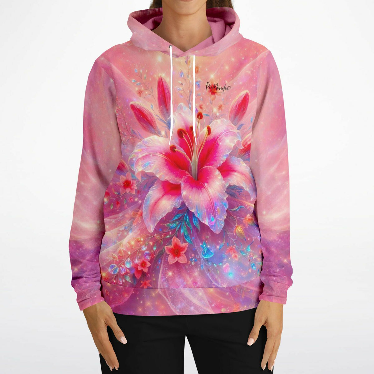 Dreamer Hoodie in Rosé mit ästhetischem Lilien-Motiv im Stil unserer beliebten Diamond Painting und Malen nach Zahlen Sets