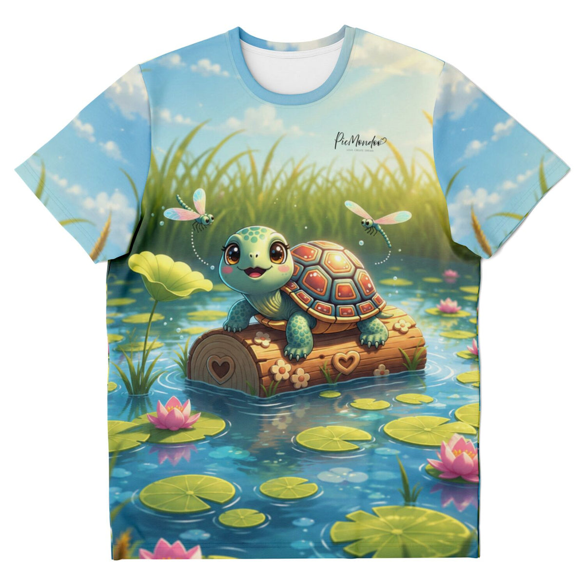 T-Shirt mit Schildkrötenmädchen Karla Motiv, inspiriert von unseren beliebten Diamond Painting und Malen nach Zahlen Sets