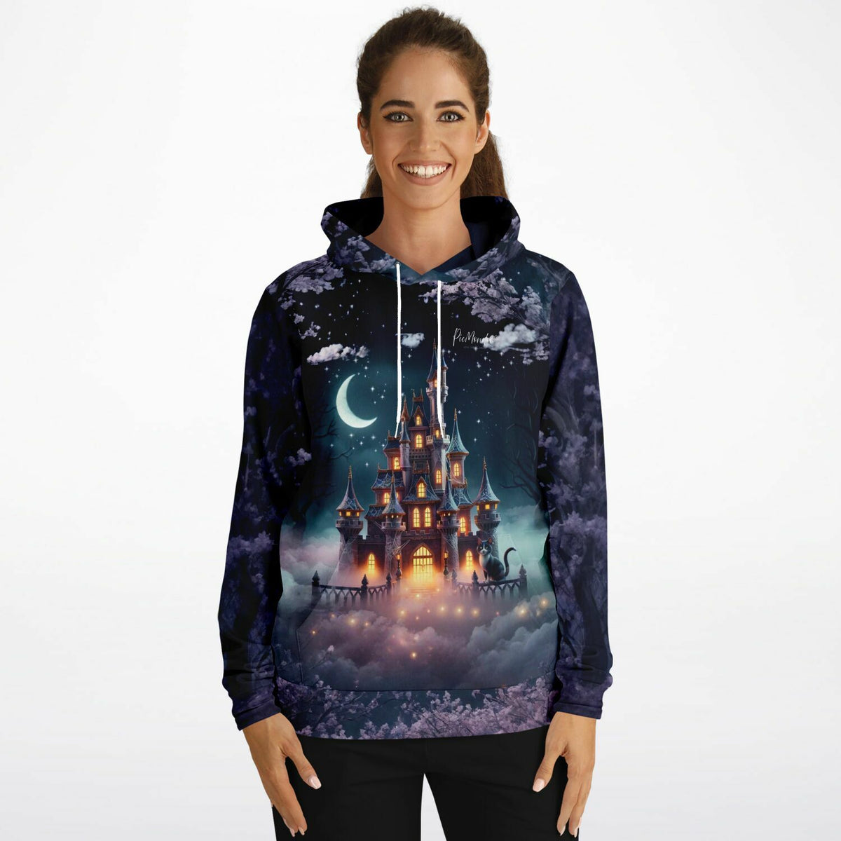 Dreamer Hoodie mit Nachtschloss-Motiv im Stil unserer Diamond Painting und Malen nach Zahlen Kunstwerke für Erwachsene