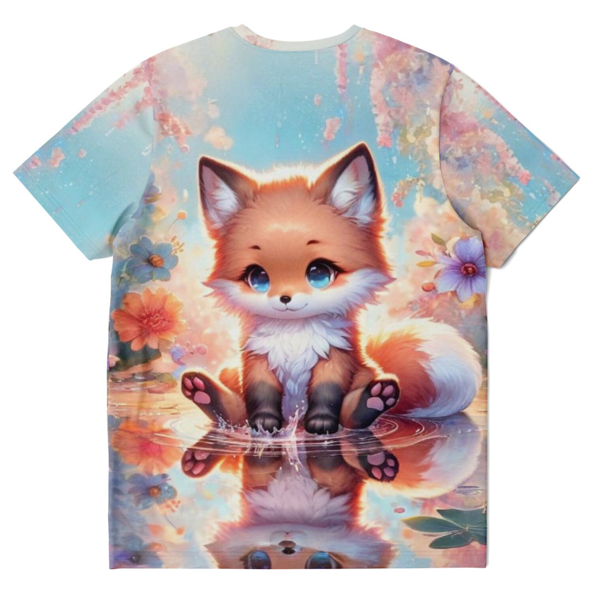 T-Shirt mit süßem Fuchs im Wasser, perfekt für Fans von Diamond Painting und Malen nach Zahlen für Erwachsene