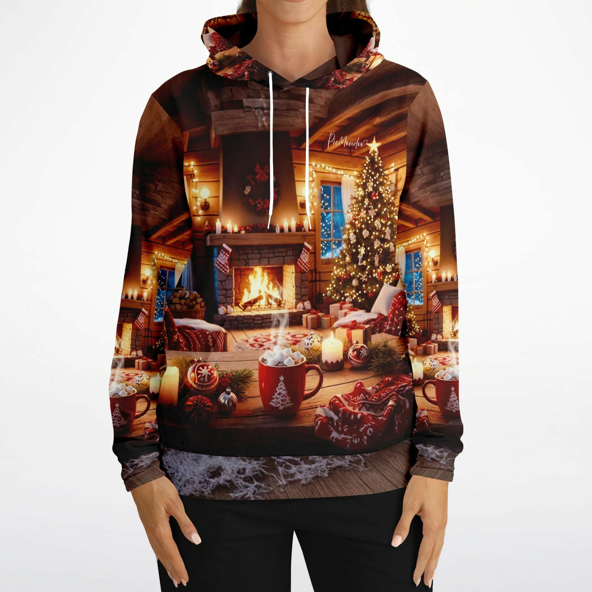 Dreamer Hoodie Holy Night im weihnachtlichen Kamin-Design, passend zu gemütlichem Diamond Painting und Malen nach Zahlen
