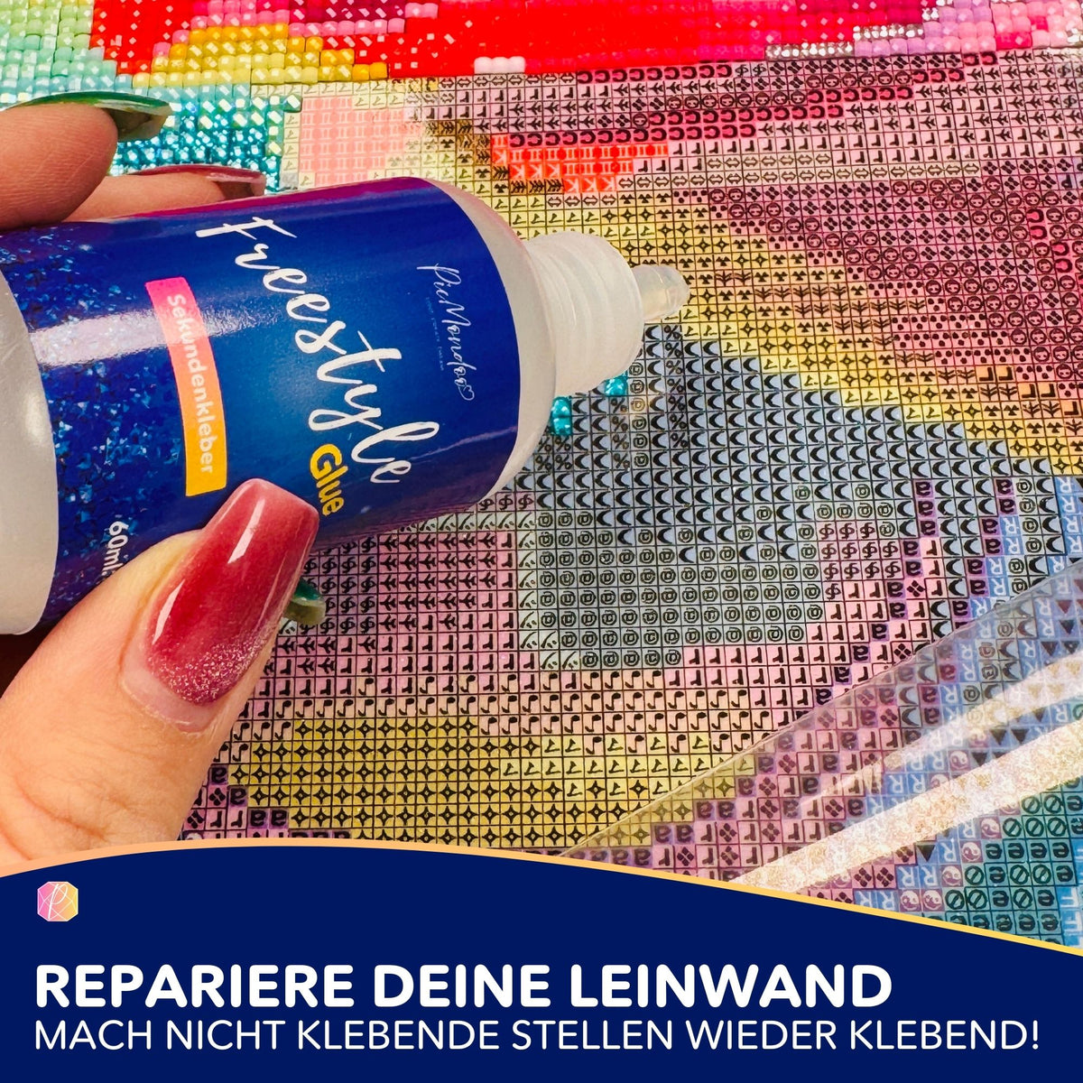 Freestyle Kleber für Diamond Painting zur Reparatur der selbstklebenden Leinwand bei nicht haftenden Stellen