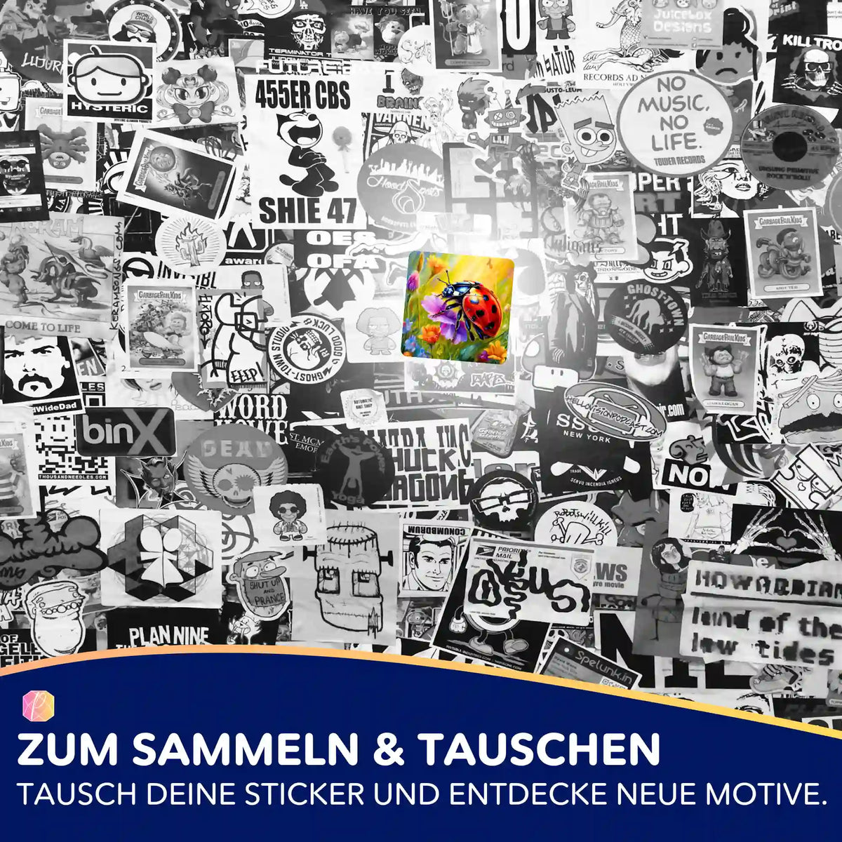 Buntes Marienkäfer-Sticker für Diamond Painting Zubehör zur Organisation von Malen nach Zahlen oder Diamanten Painting Motiven