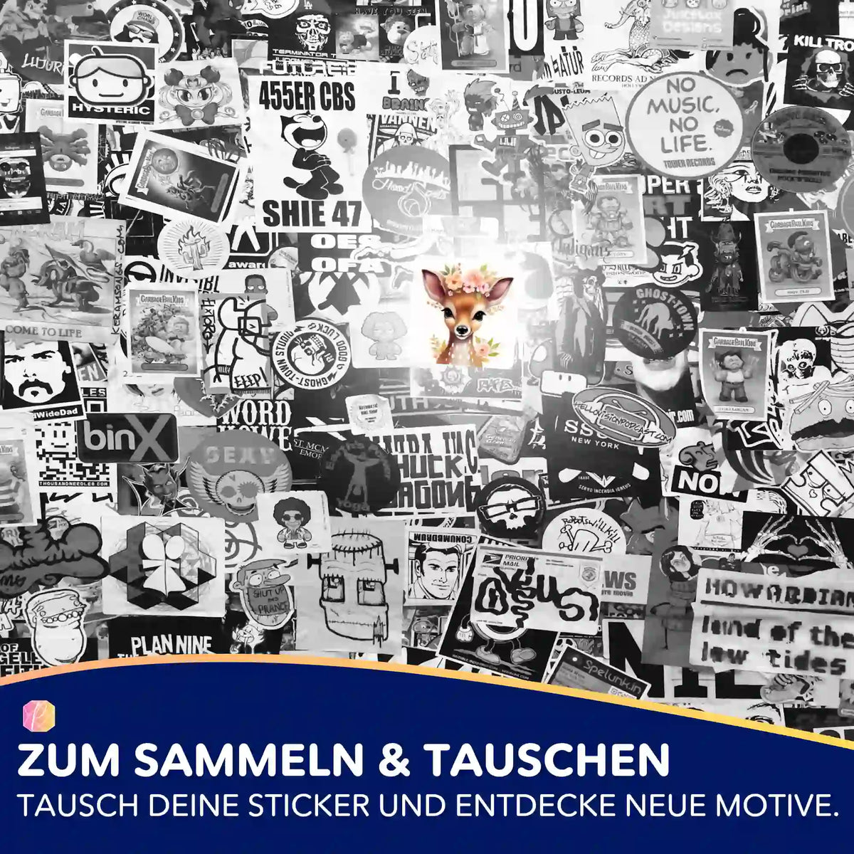 Bunte Bambi Babsy Sticker für Diamond Painting und Bastelsets von Picmondoo zur kreativen Organisation deiner Hobbys.