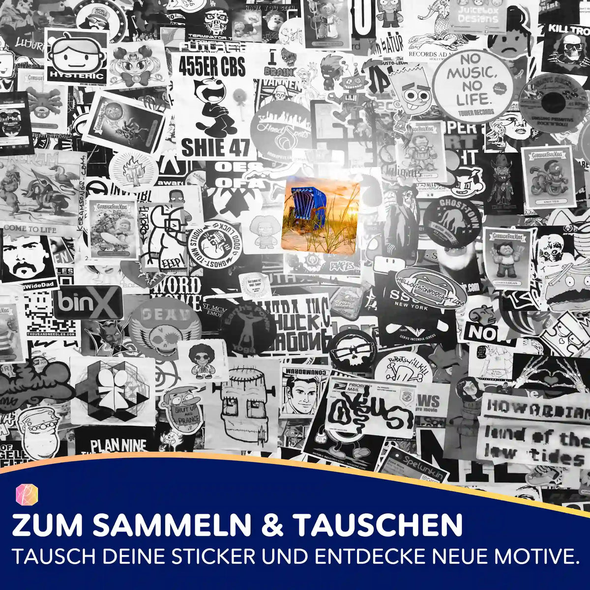 Picmondoo Aufkleber Set mit Relaxtime am Strand Motiv zur Organisation von Diamond Painting und Malen nach Zahlen Sets