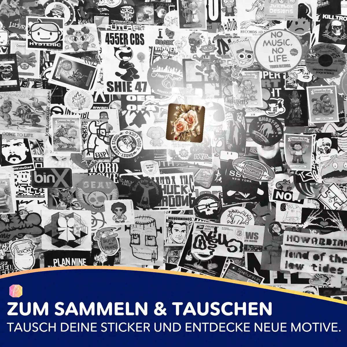 Picmondoo Sticker-Set Goldene Rosen zur Organisation von Diamond Painting und DIY-Bastelsets