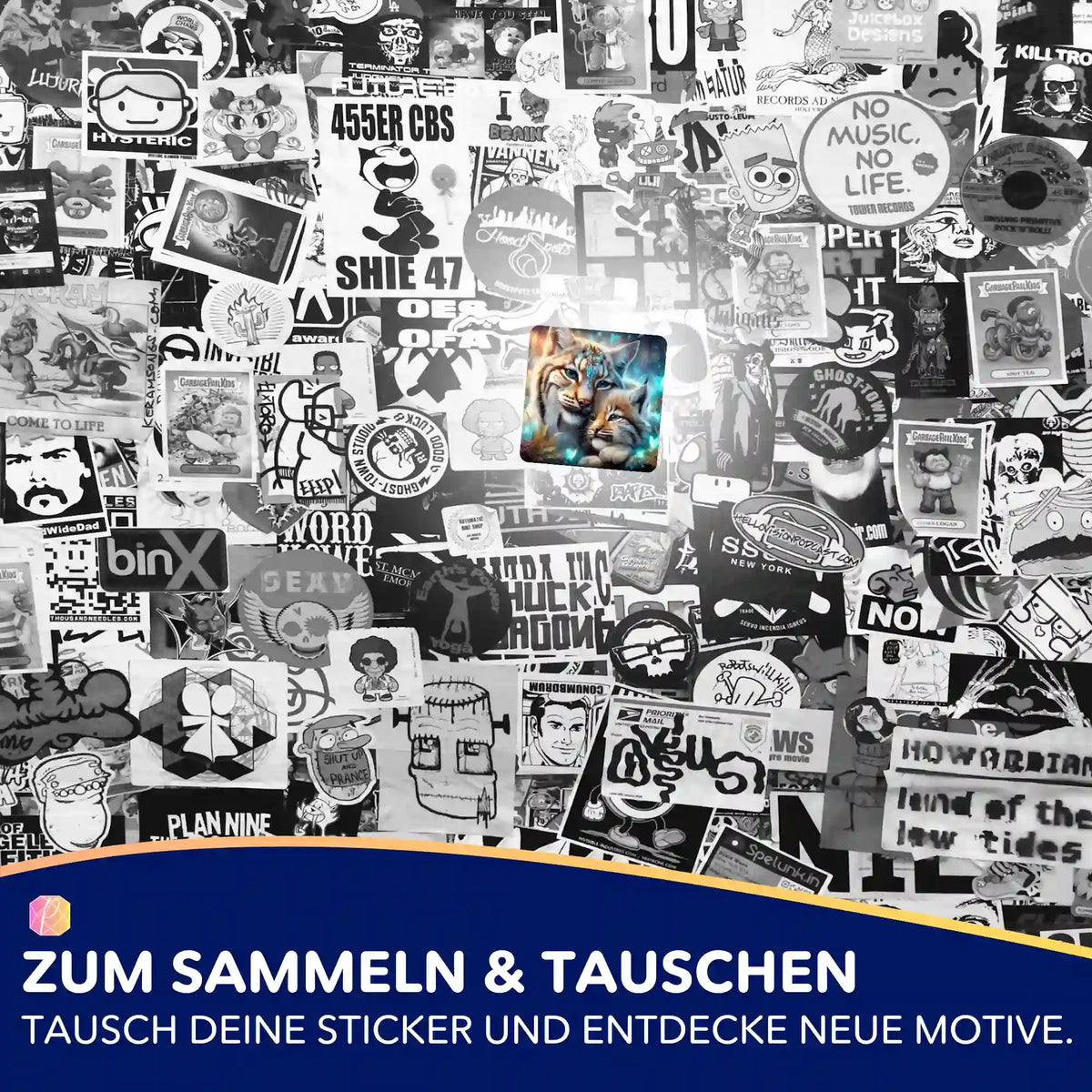Buntes Sticker-Set mit Katzen-Motiv zum Organisieren von Diamond Painting Zubehör und Bastelsets