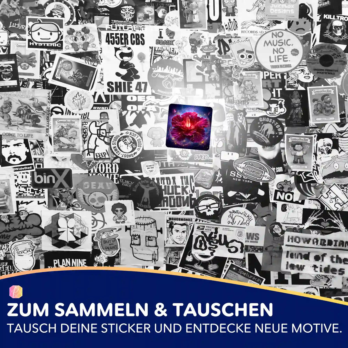 Picmondoo 5er-Set Sticker: bunte Königin im eigenen Licht Blüte als Diamond Painting Zubehör für Hobby-Organisation