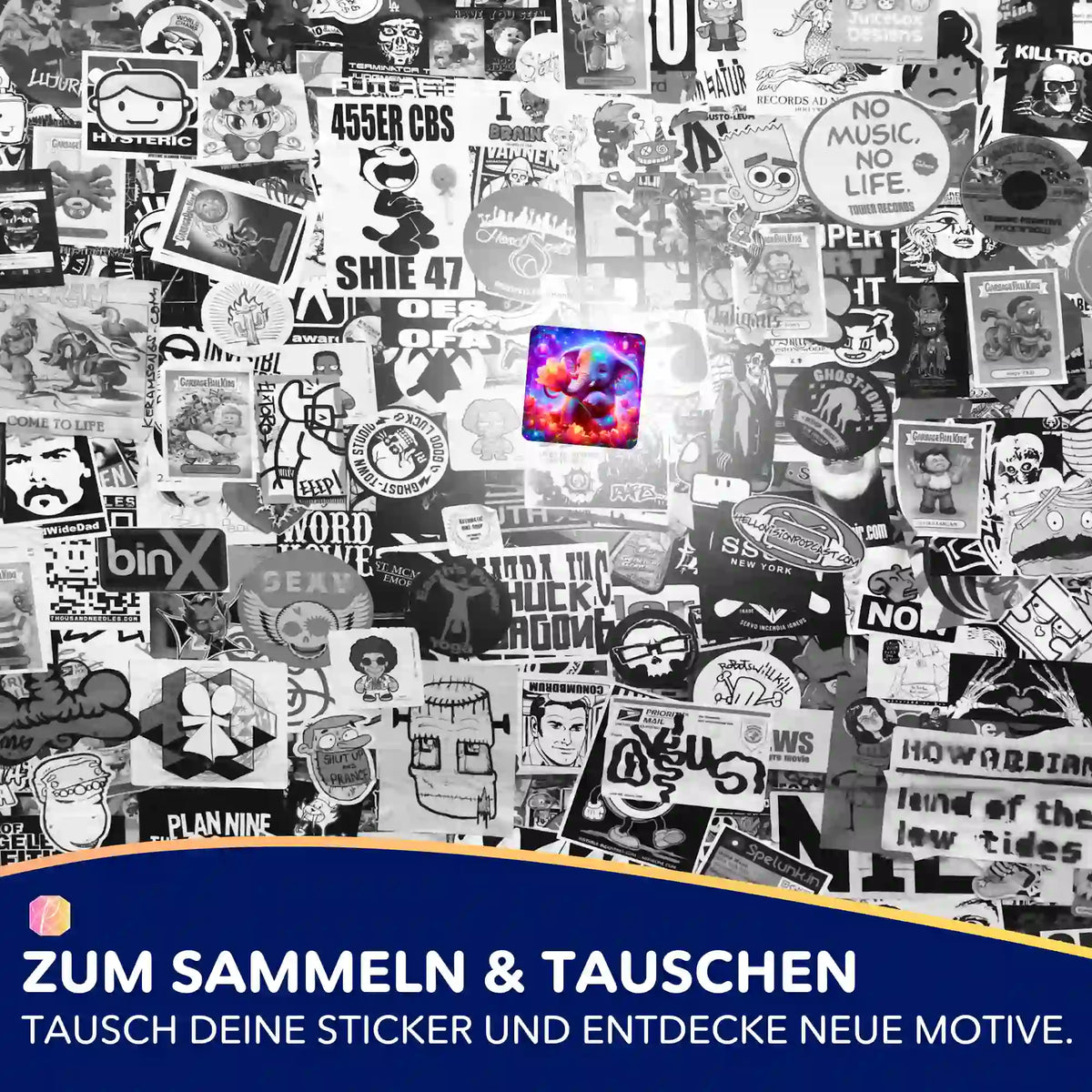 Buntes Elefantenmädchen Sticker-Set für Diamond Painting Fans zur Organisation von Picmondoo Bastelsets