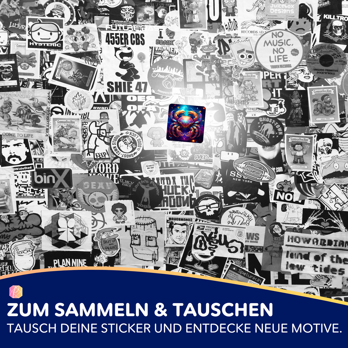 Buntes Sternzeichen Krebs Diamond Painting Sticker für die Organisation deines Bastelhobbys und Diamond Painting Zubehör