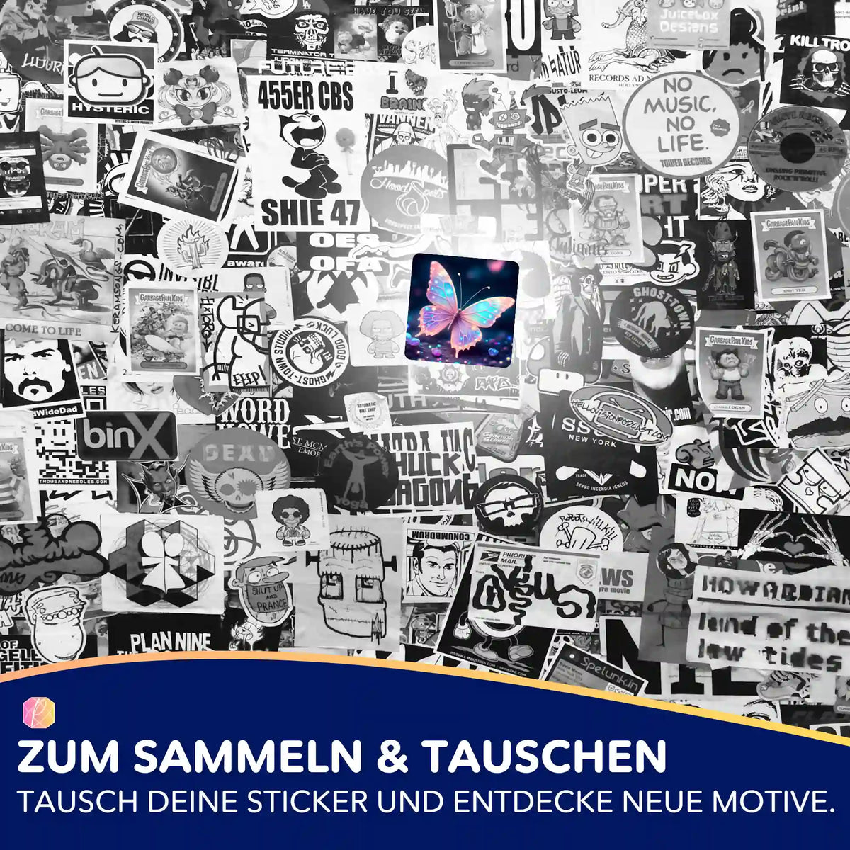Picmondoo Lichttänzer Sticker als farbenfroher Schmetterlings-Aufkleber für Diamond Painting Fans zur Organisation