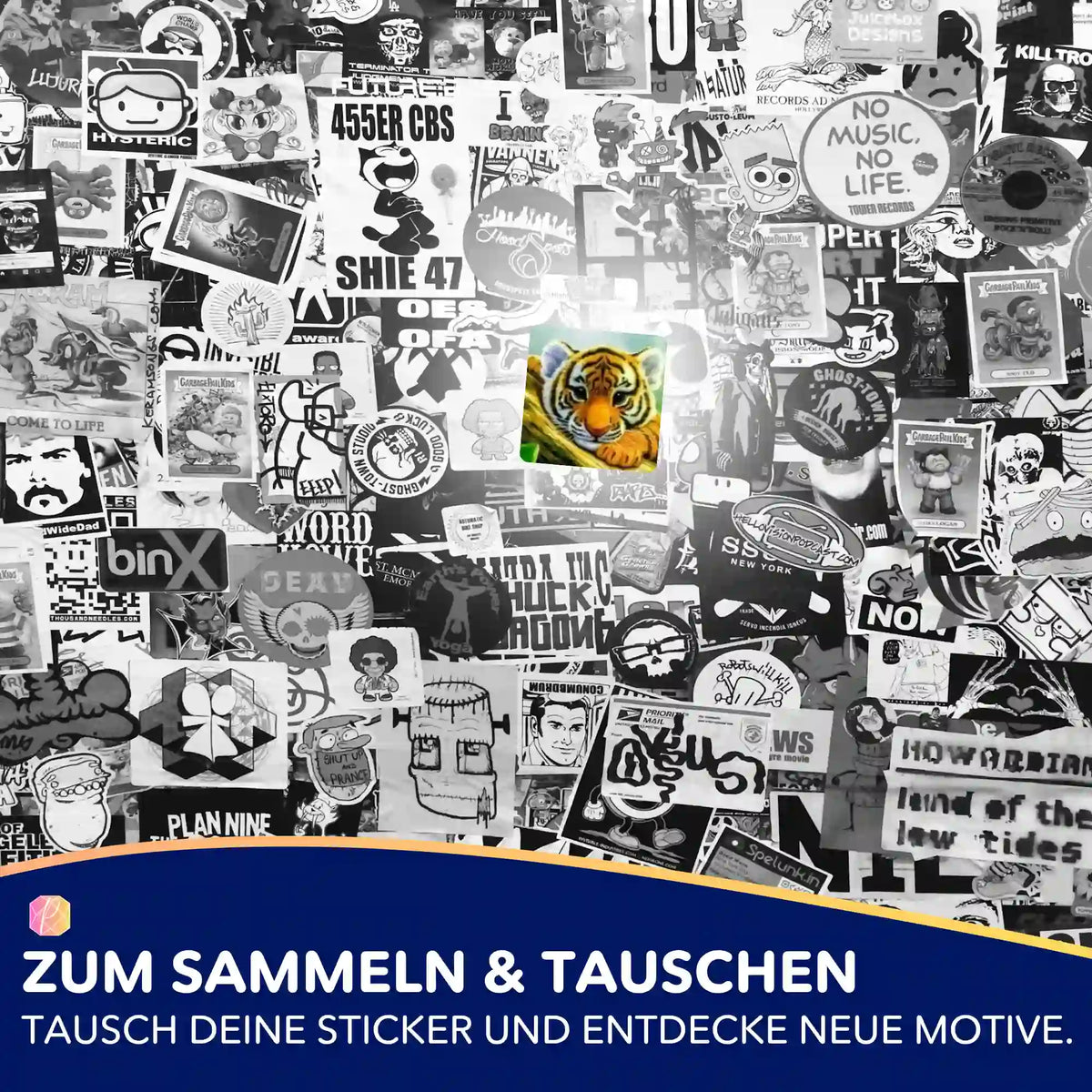 Buntes Tigerbaby-Sticker-Set für Diamond Painting Fans zur Organisation von Bastelzubehör und Malen nach Zahlen Motiven