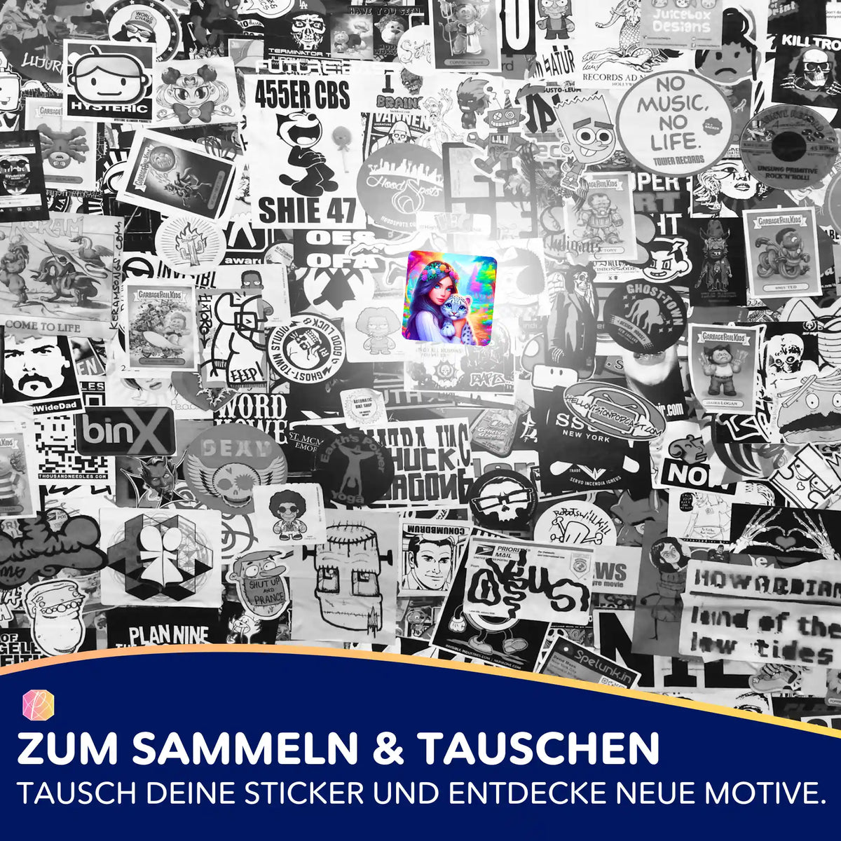 Farbenfroher Aufkleber Amira’s Paradies für Diamond Painting Sets und personalisierte DIY-Bastelprojekte