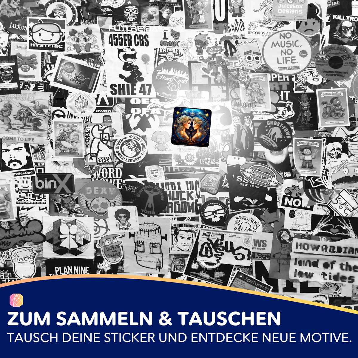 Picmondoo Sticker-Set Sternzeichen Zwilling als Ergänzung für Diamond Painting und Bastelsets