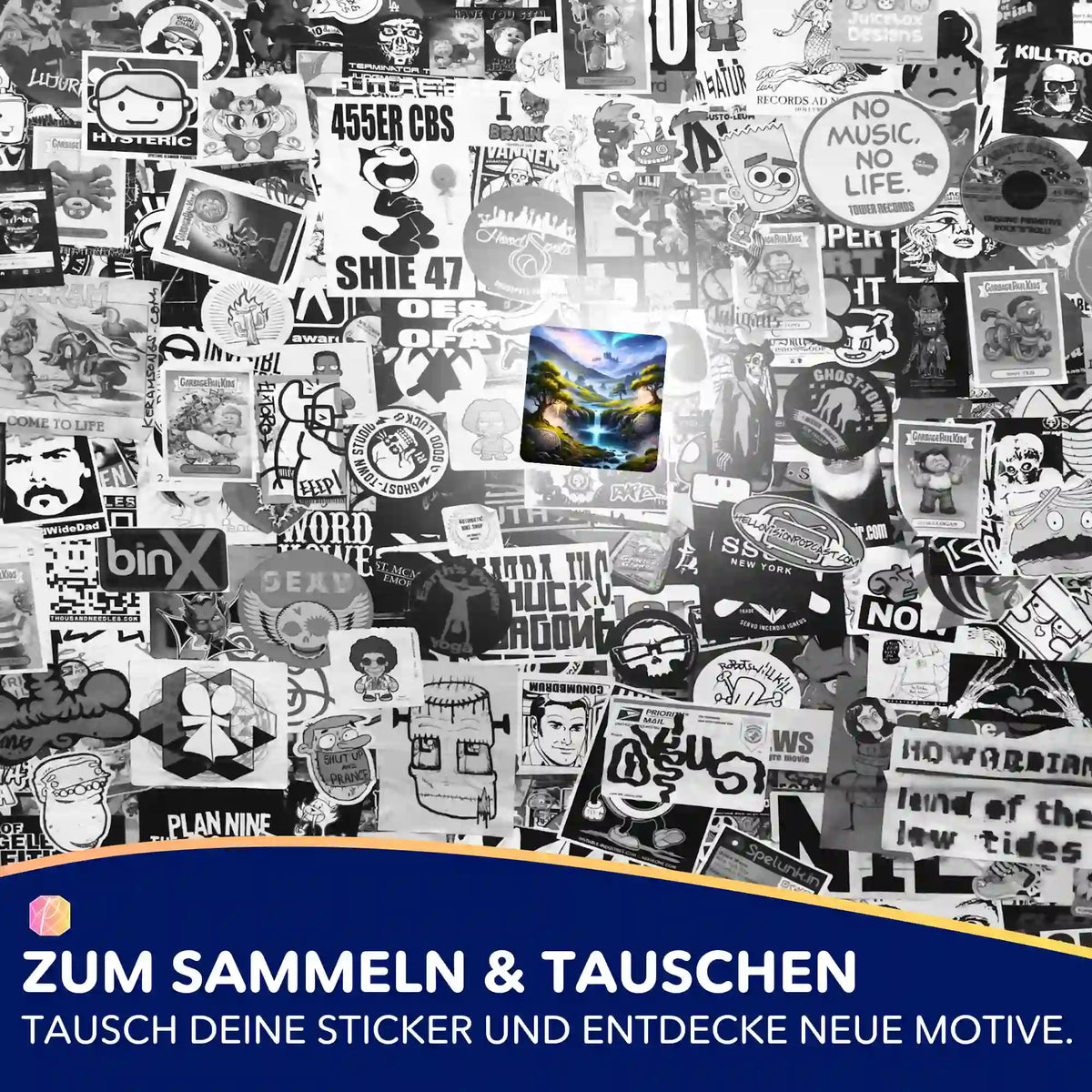 Picmondoo 5er-Set Aufkleber mit „Tal der Erinnerung“ Motiv für Diamond Painting und Bastel-Begeisterte