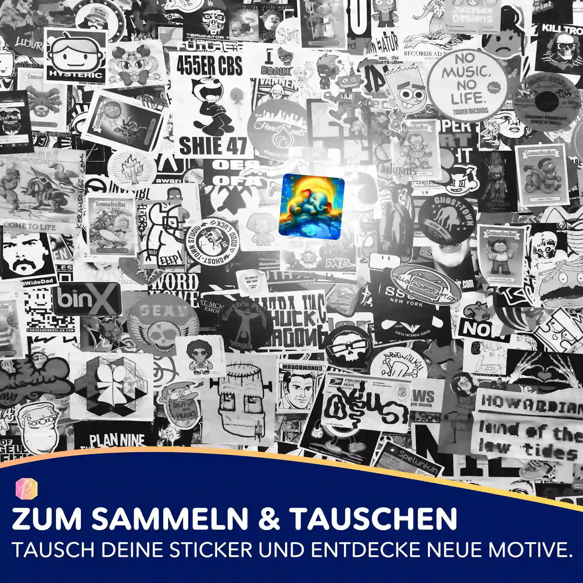 Buntes Mondschein-Elefant Sticker-Set für Diamond Painting Fans zur Organisation von Picmondoo DIY-Bastelsets.