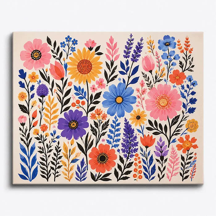 Peinture par numéros - Assortiment floral