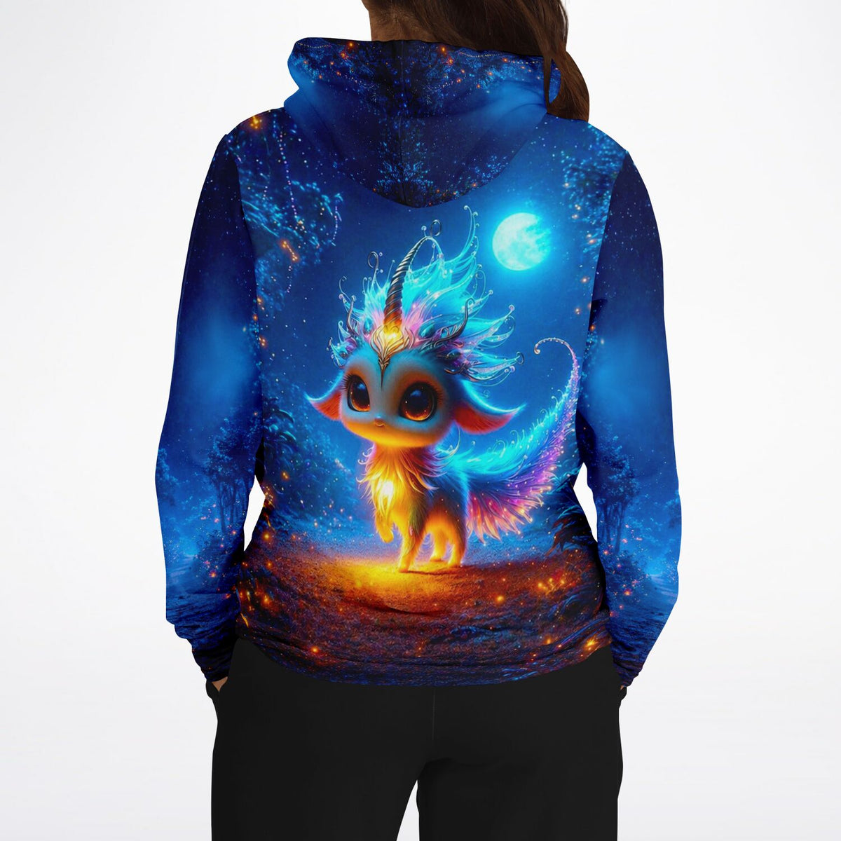 Dreamer Hoodie Mondscheintanz mit magischem Fabelwesen im Diamond Painting Design und leuchtenden Nachtfarben