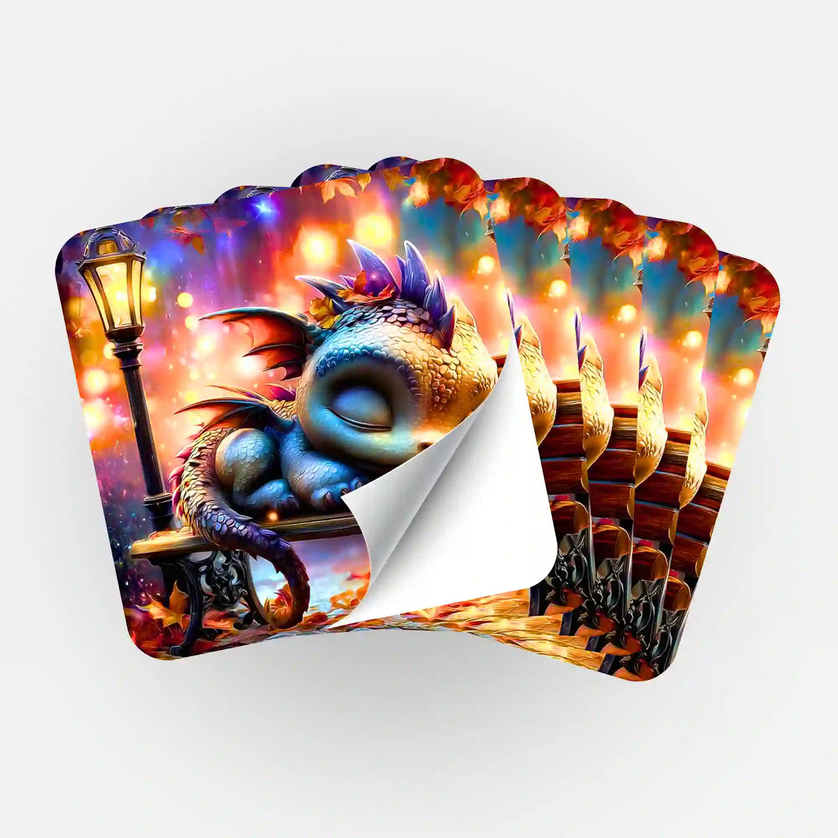 Picmondoo 5er-Set Aufkleber Lumos Schlummer mit niedlichem Drachen-Motiv zur Organisation deines Diamond Painting Sets