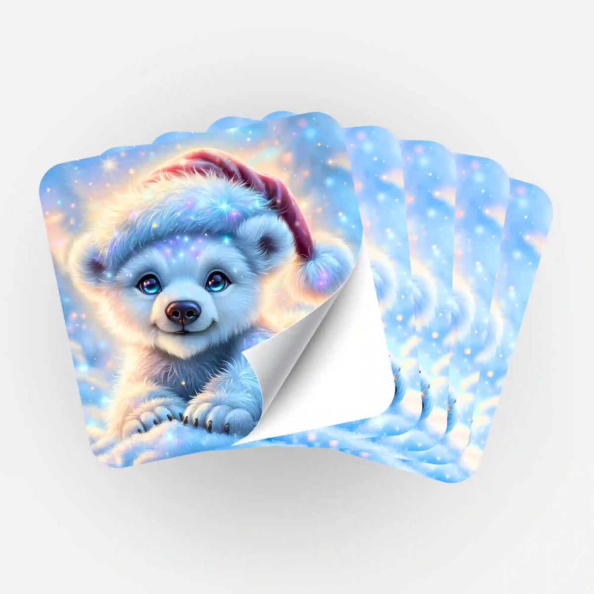 Picmondoo Sticker-Set Kleiner Schneefunkel mit Eisbär-Motiv für Diamond Painting Zubehör und Organisation