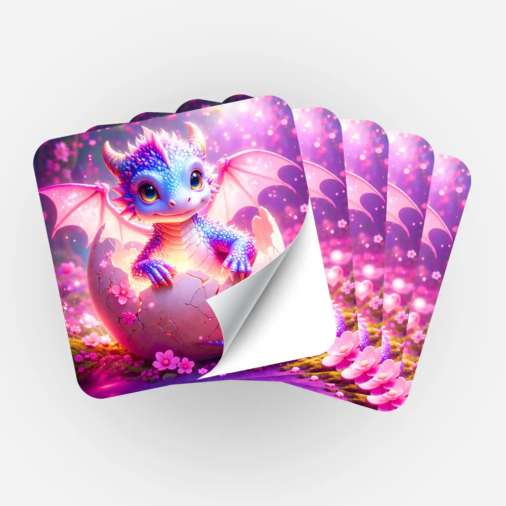 Set de 5 autocollants - Dragon Sunny